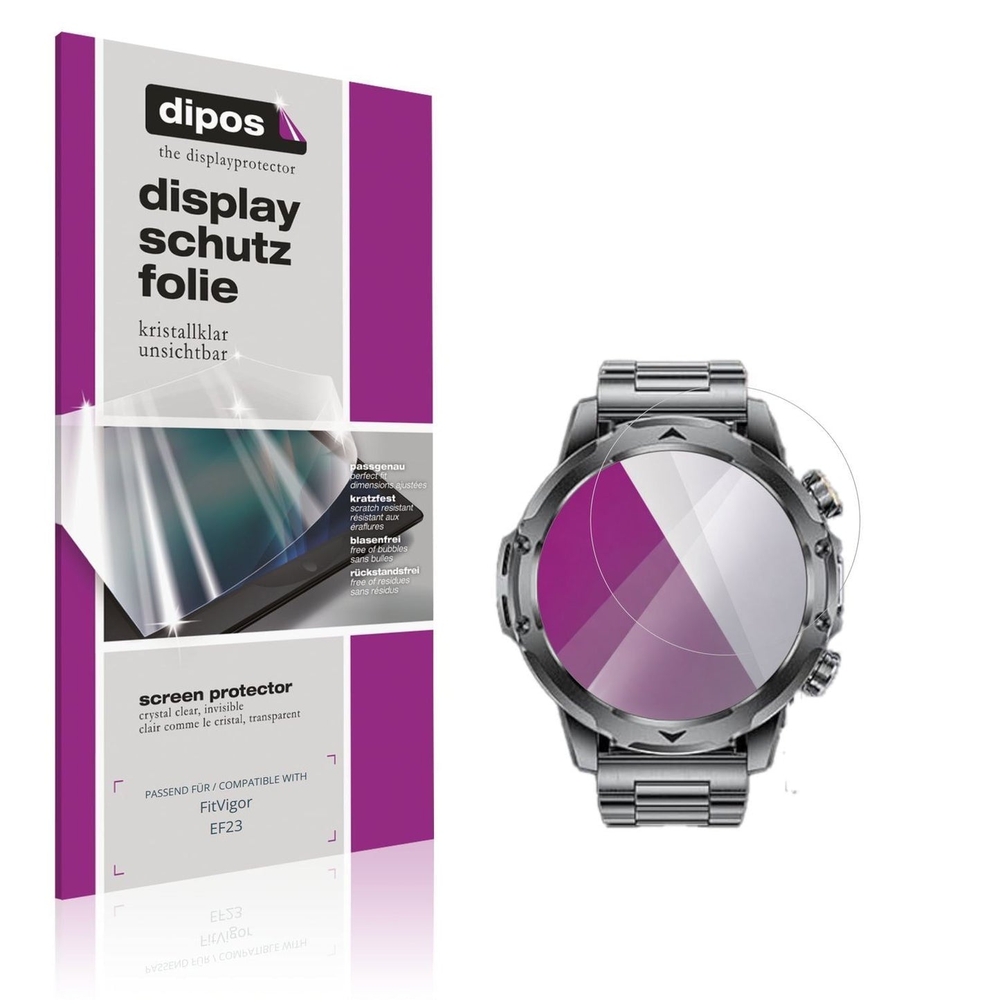 6x Schutzfolie klar für FitVigor EF23 Display-Schu (1)