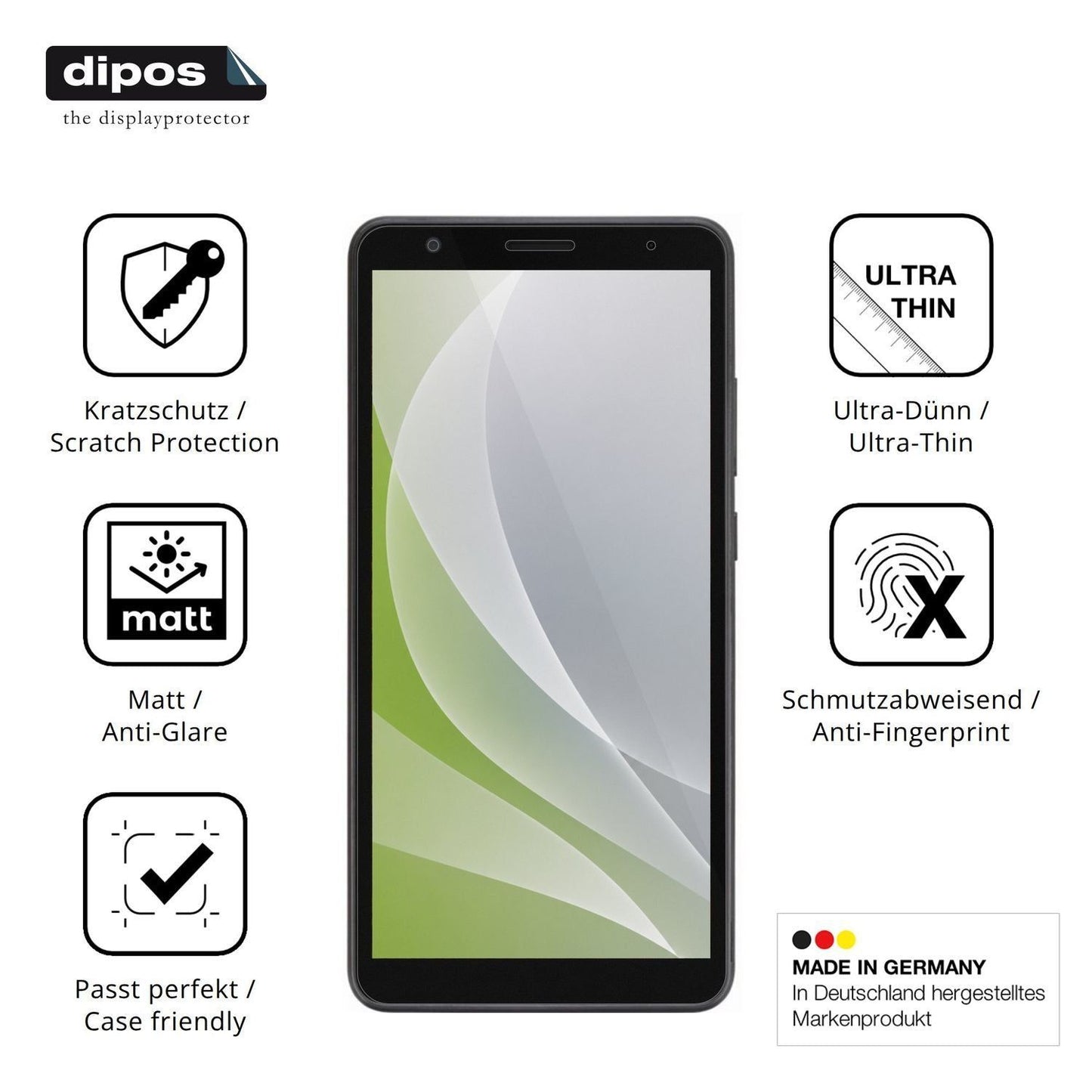 4x Schutzfolie matt für Telstra T-Essential 2 Disp (7)