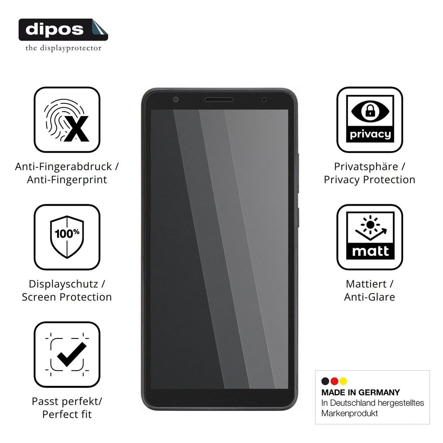 Blickschutzfolie für Telstra T-Essential 2 matt Sc (5)