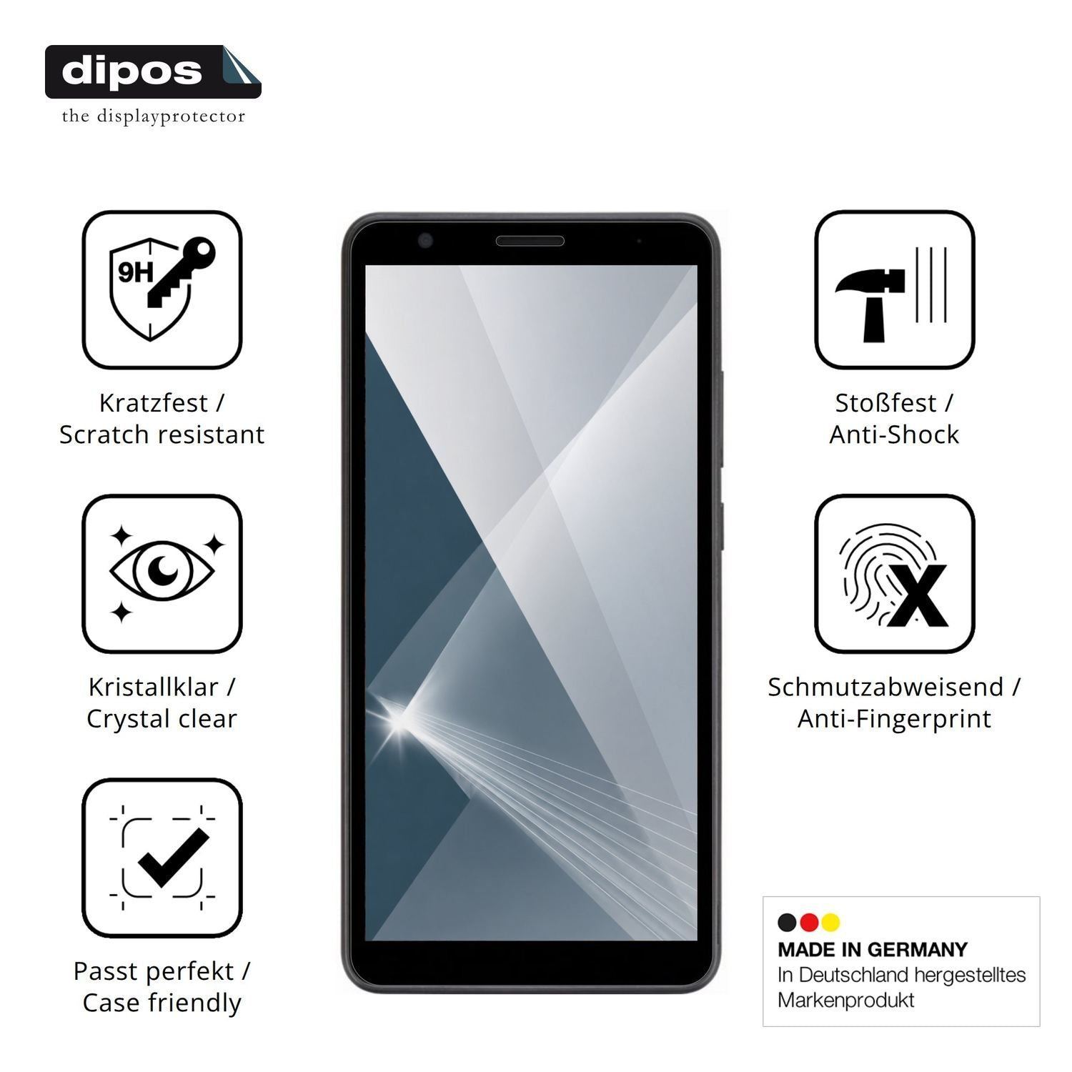 2x 9H Schutzfolie für Telstra T-Essential 2 Panzer (7)