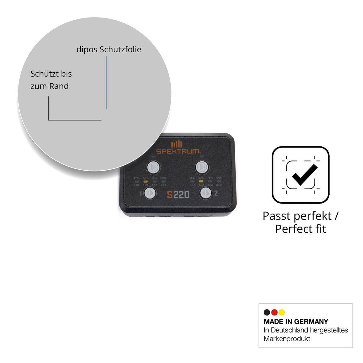 Blickschutzfolie für Spektrum Balance Charger S220 (4)