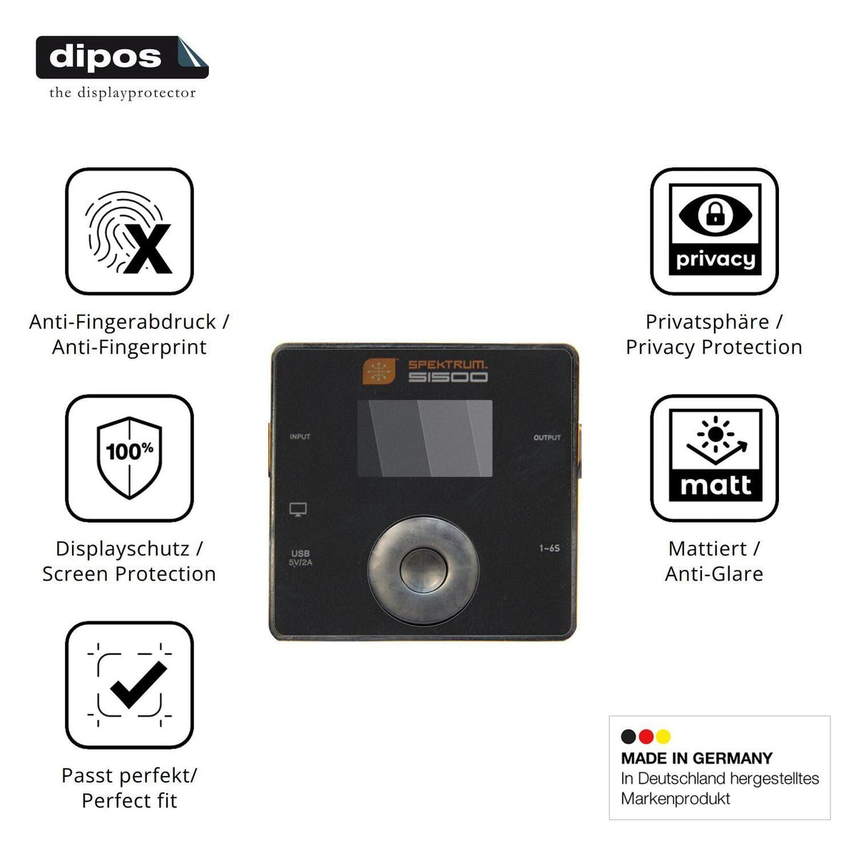 Blickschutzfolie für Spektrum Smart Charger S1500  (5)