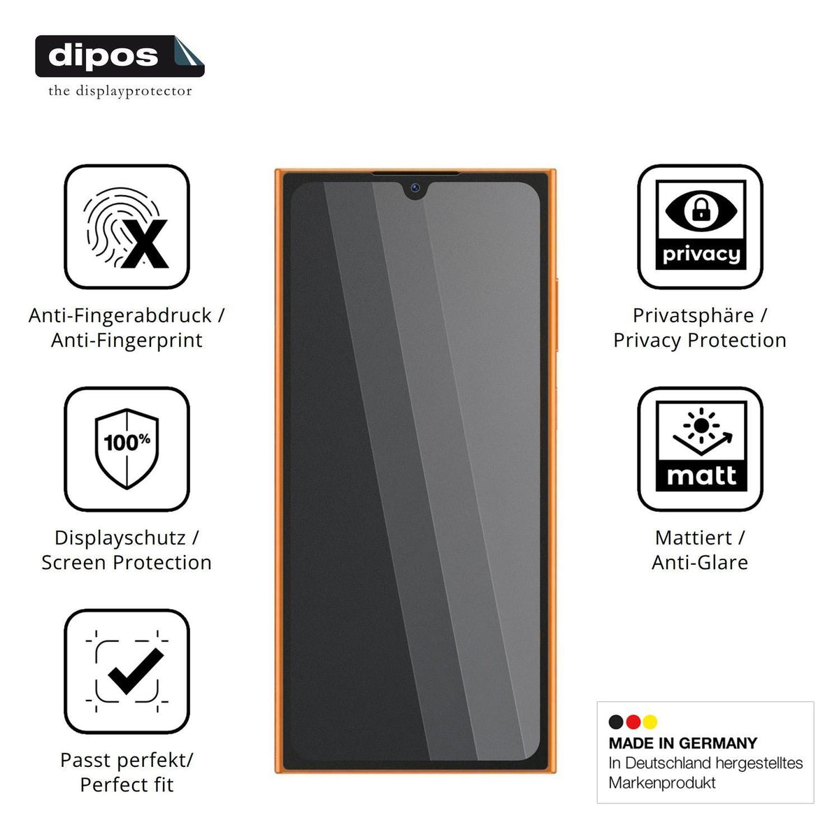 Blickschutzfolie für Oukitel C62 GT matt Schutzfol (5)