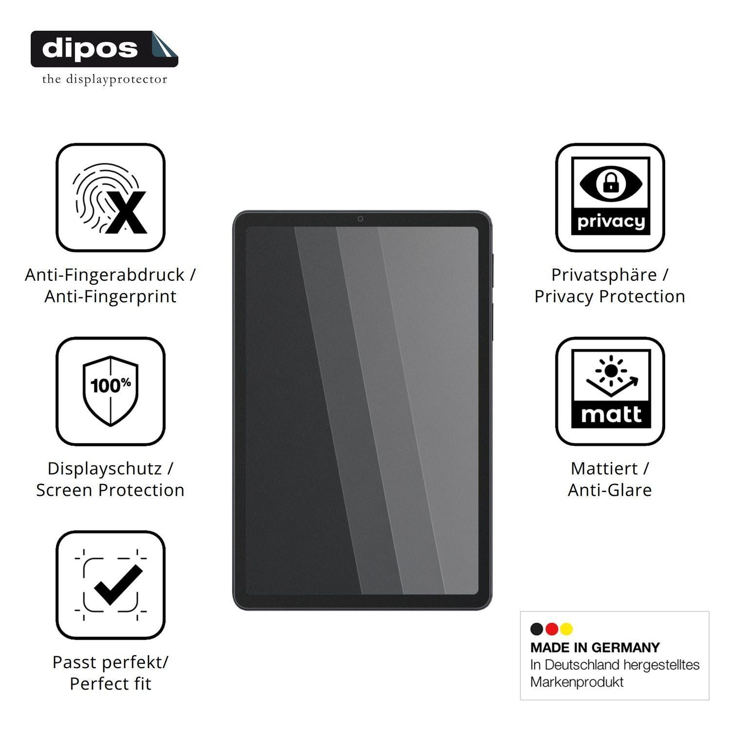 Blickschutzfolie für INOI Tab 2 Pro matt Schutzfol (5)