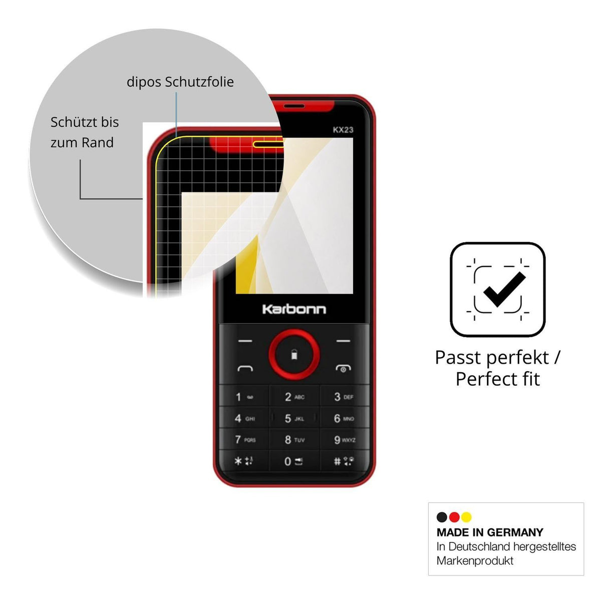 2x 3D Full Cover Schutzfolie für Karbonn KX23 (6)