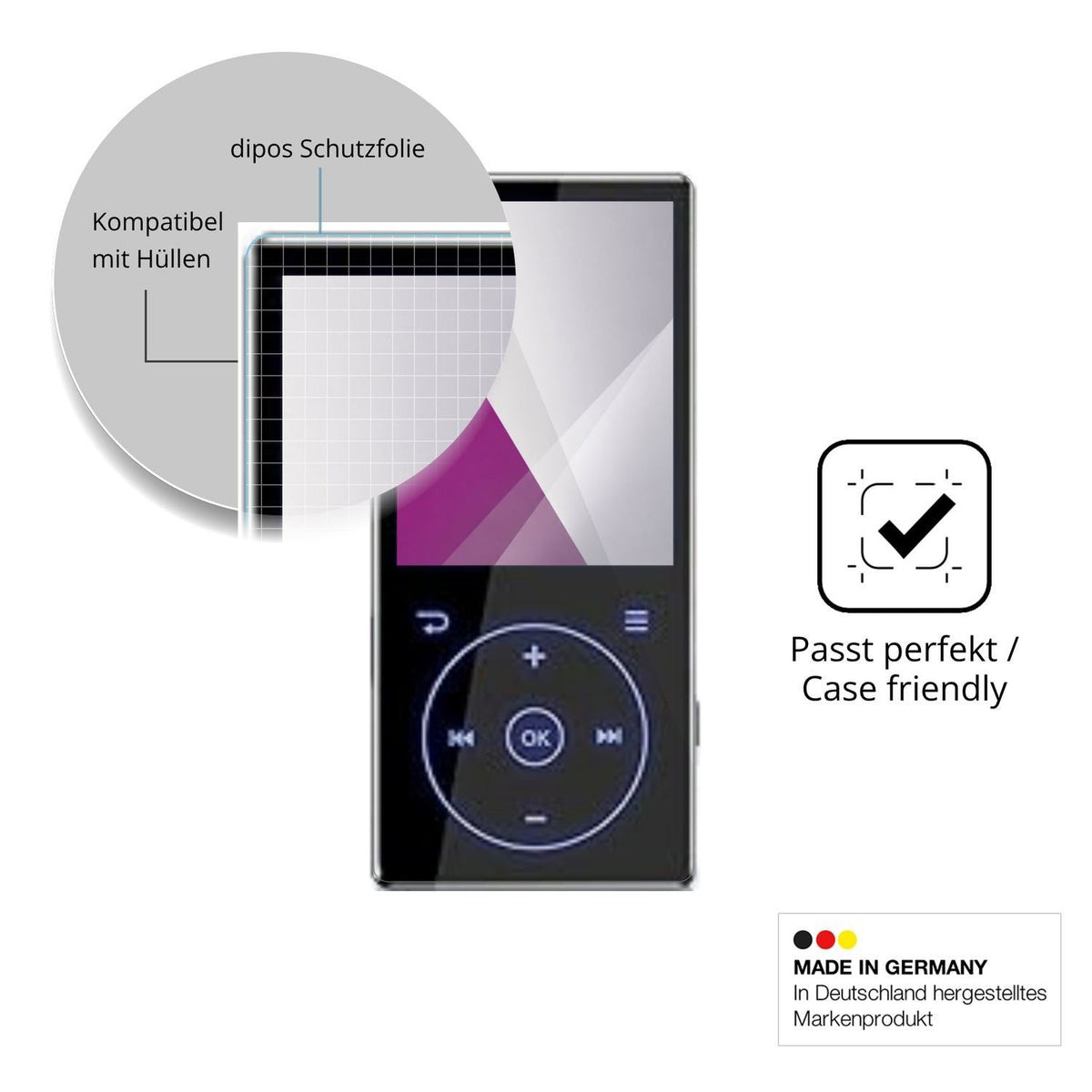 4x Schutzfolie klar für PlayerPure A3 MP3-Player D (6)