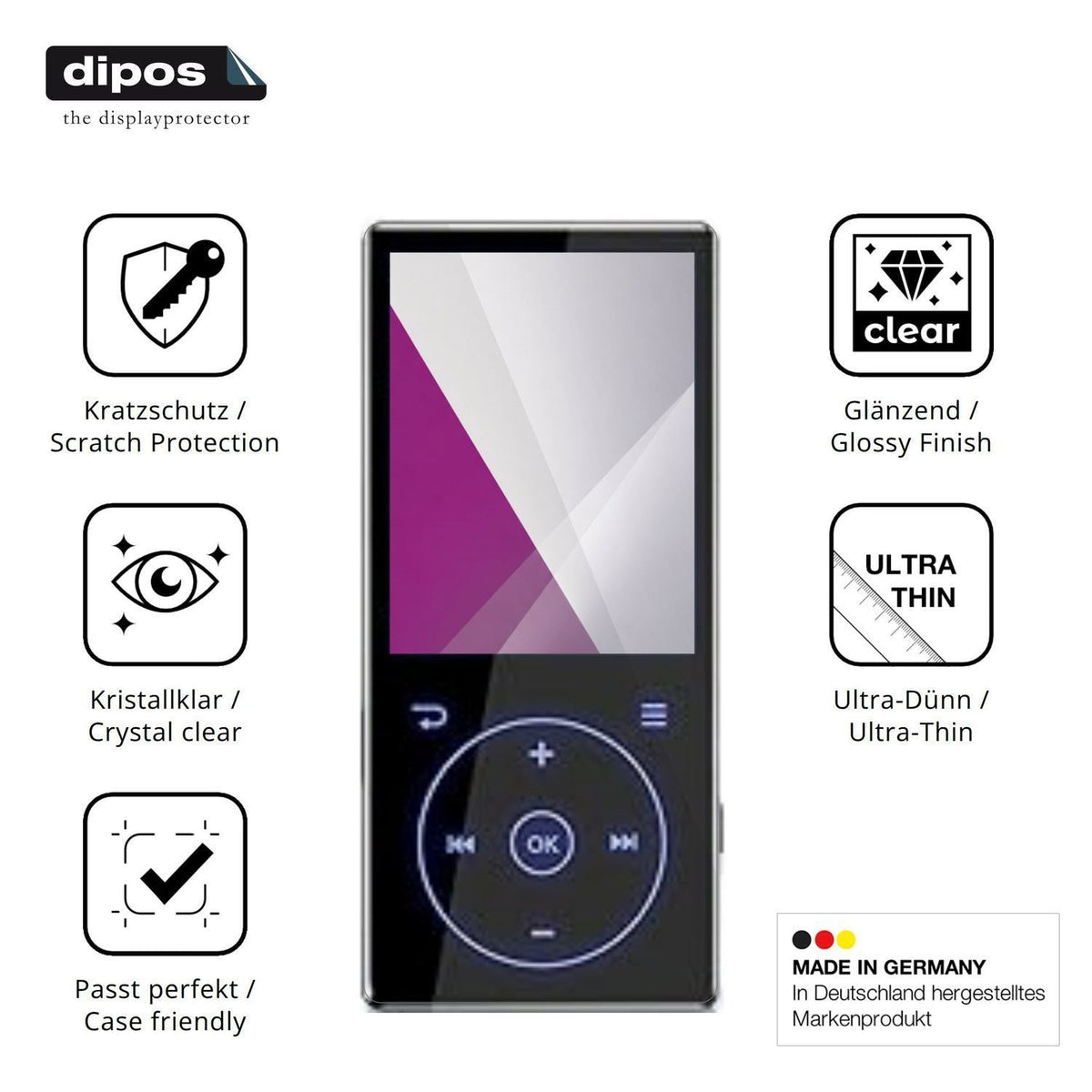 4x Schutzfolie klar für PlayerPure A3 MP3-Player D (7)