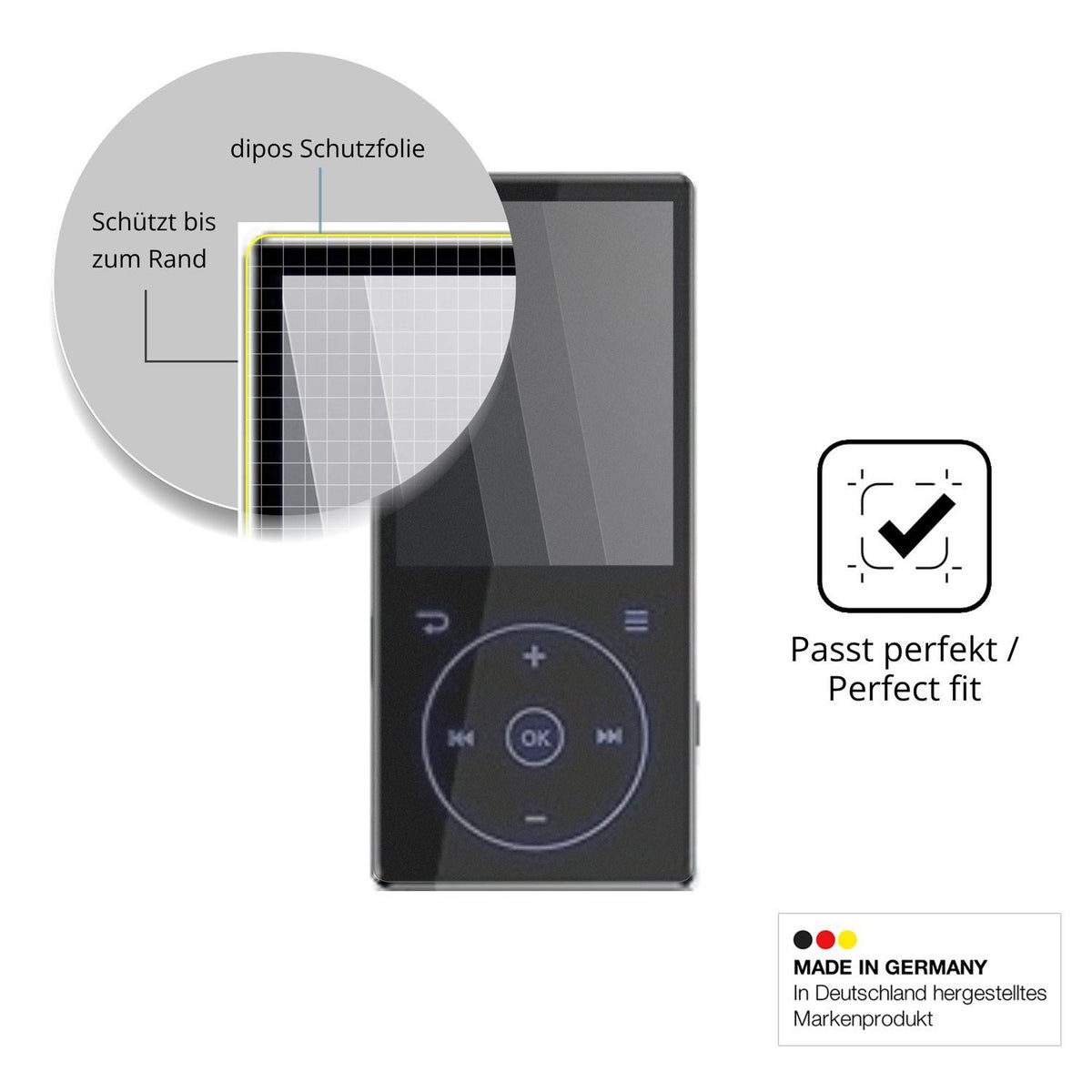Blickschutzfolie für PlayerPure A3 MP3-Player matt (4)