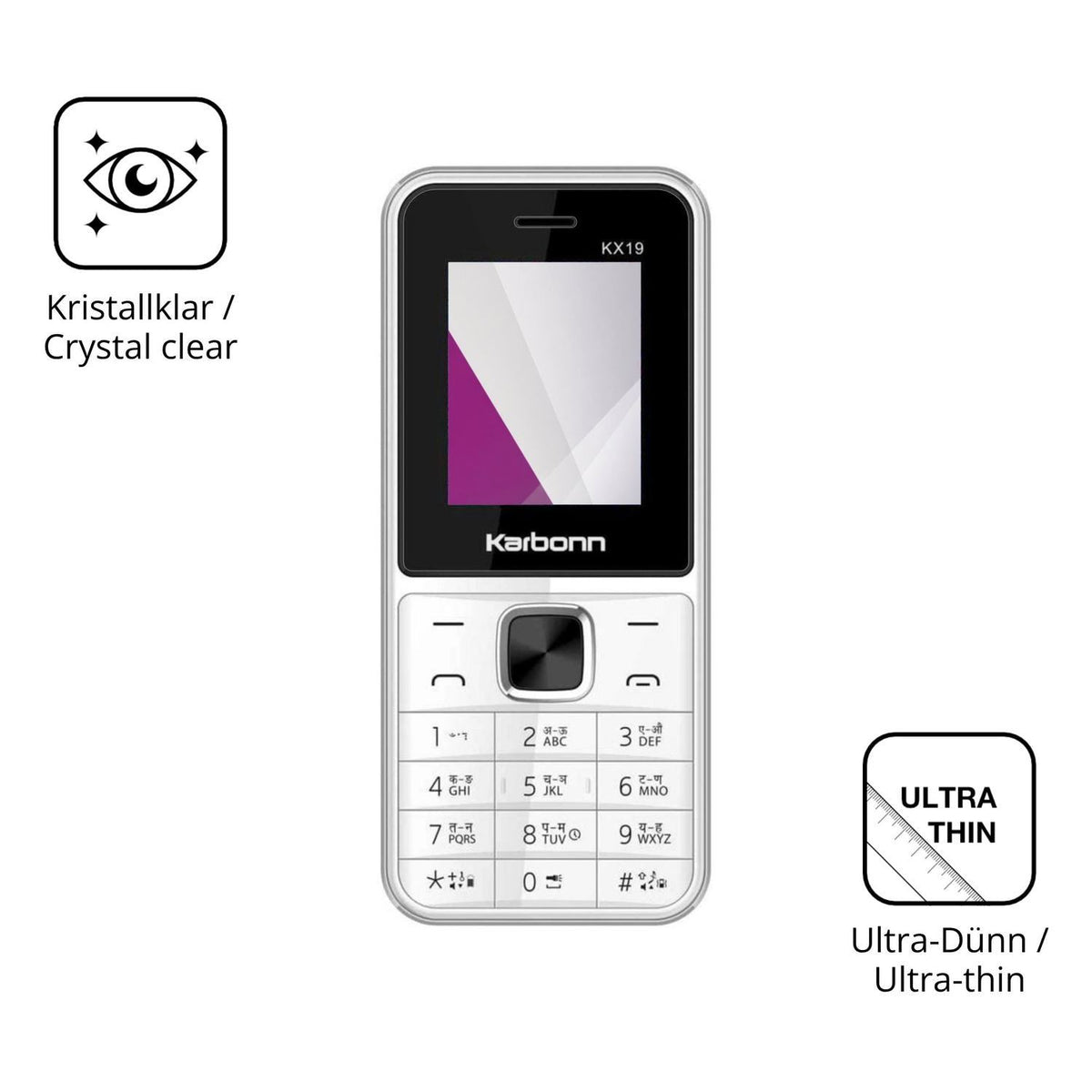 4x Schutzfolie klar für Karbonn KX19 Display-Schut (5)