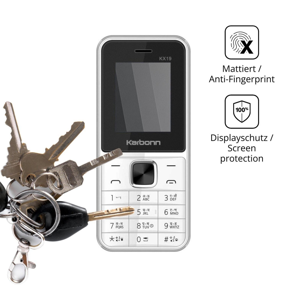 Blickschutzfolie für Karbonn KX19 matt Schutzfolie (3)