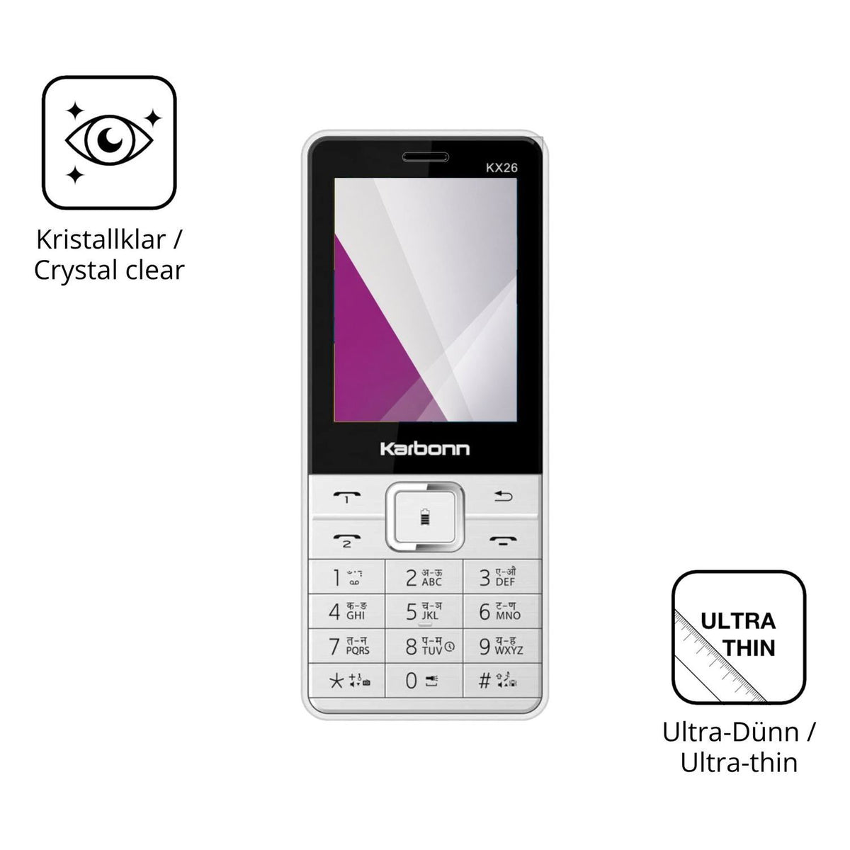 4x Schutzfolie klar für Karbonn KX26 Display-Schut (5)