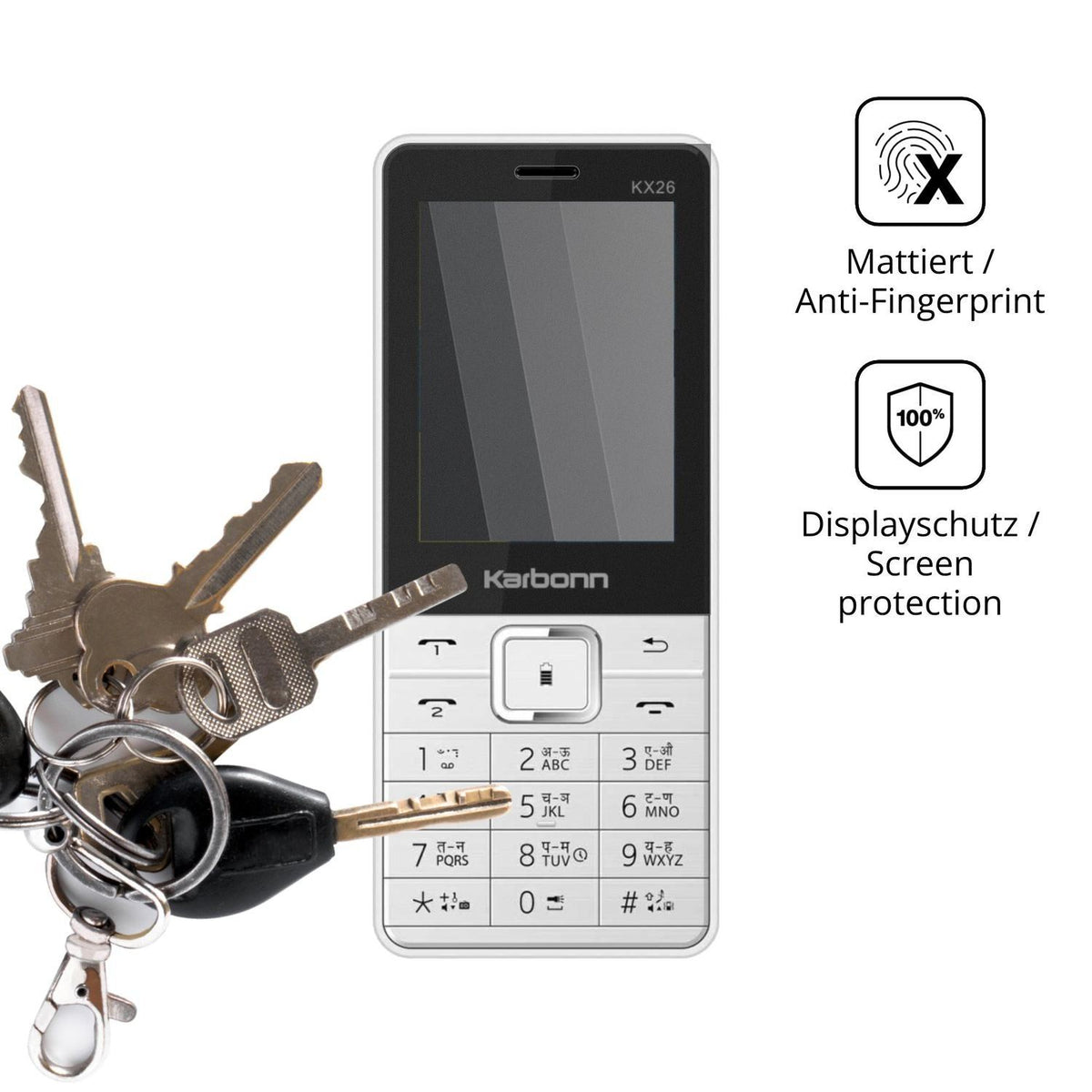 Blickschutzfolie für Karbonn KX26 matt Schutzfolie (3)
