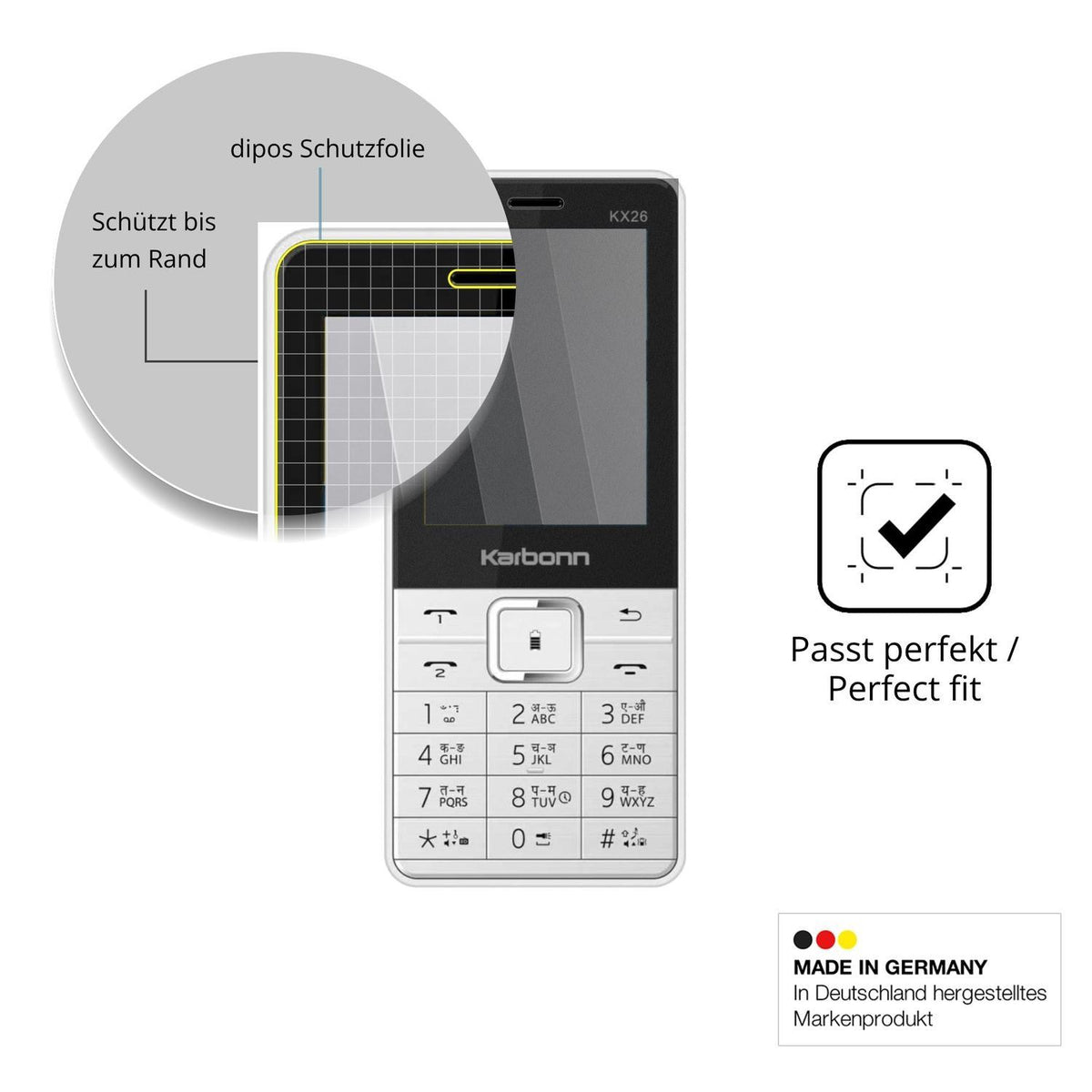 Blickschutzfolie für Karbonn KX26 matt Schutzfolie (4)