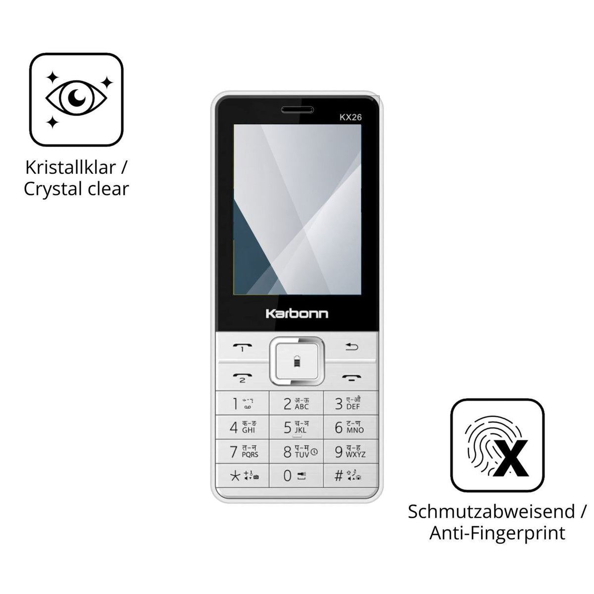 2x 9H Schutzfolie für Karbonn KX26 Panzerfolie (5)