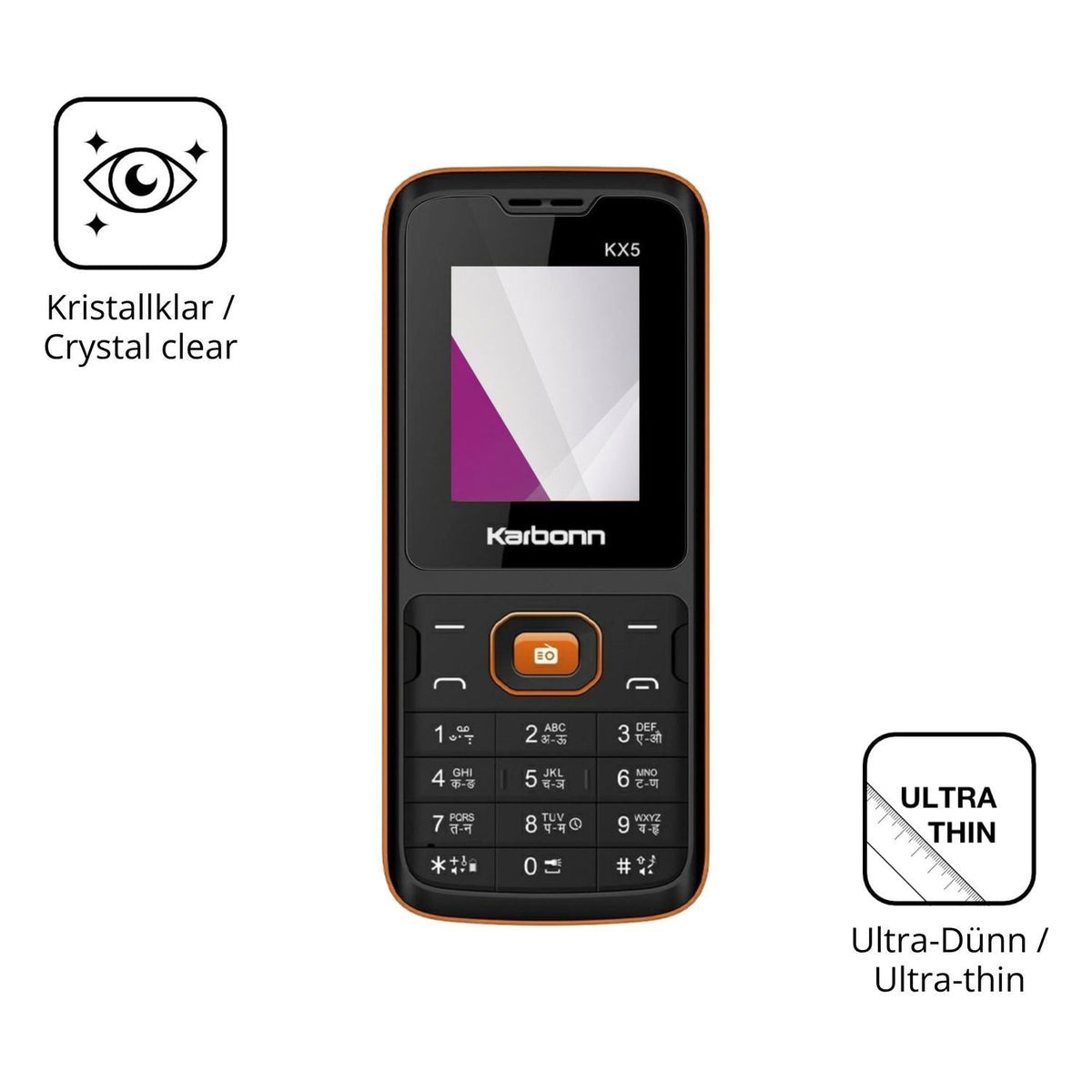 4x Schutzfolie klar für Karbonn KX5 Display-Schutz (5)
