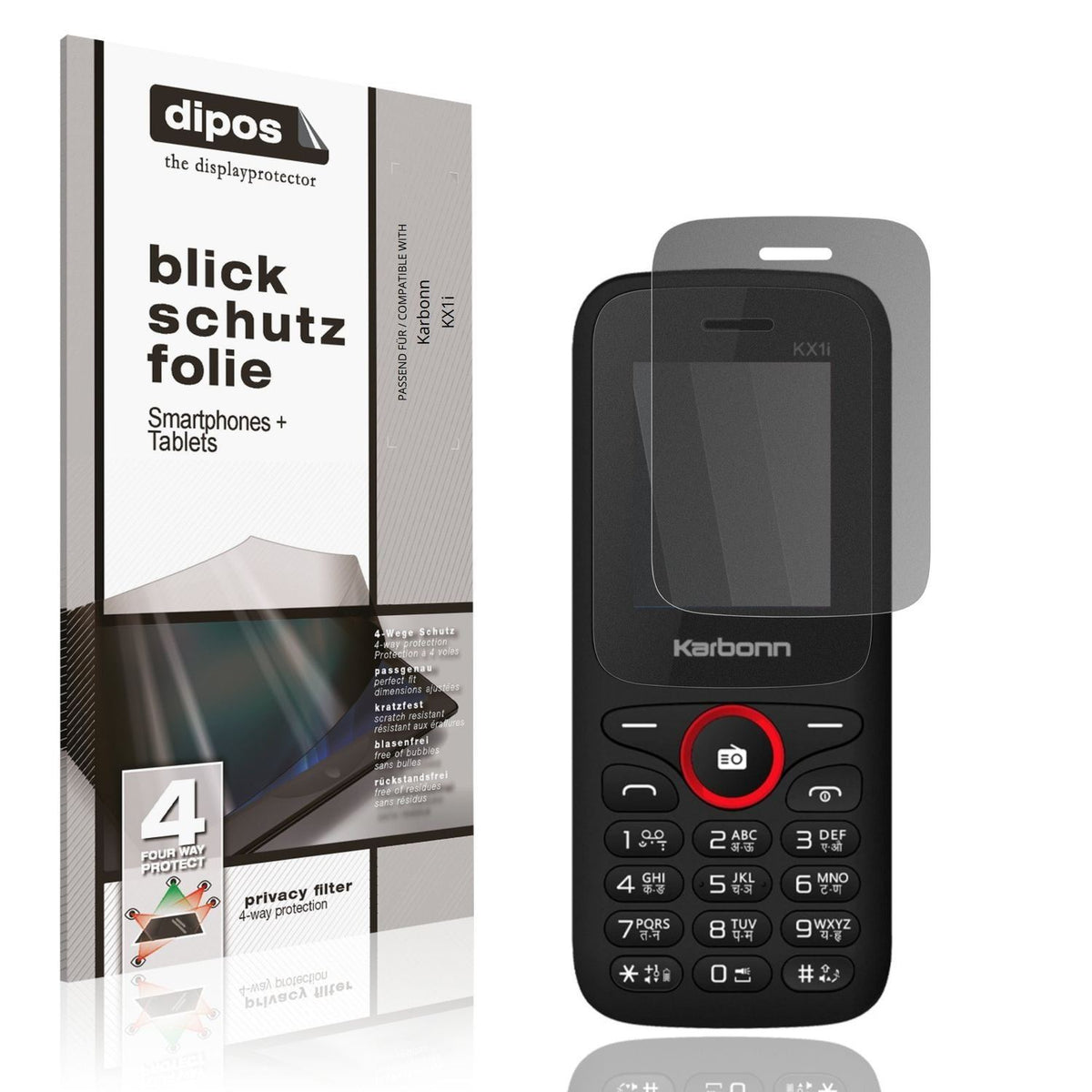 Blickschutzfolie für Karbonn KX1i matt Schutzfolie (1)