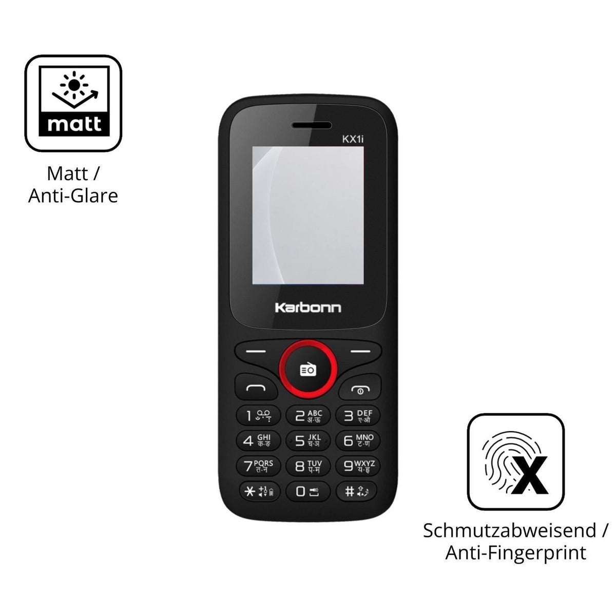 2x 9H Schutzfolie matt für Karbonn KX1i Panzerfoli (5)