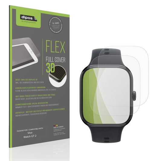2x Full Cover Schutzfolie matt für Vivo Watch GT 2 (1)