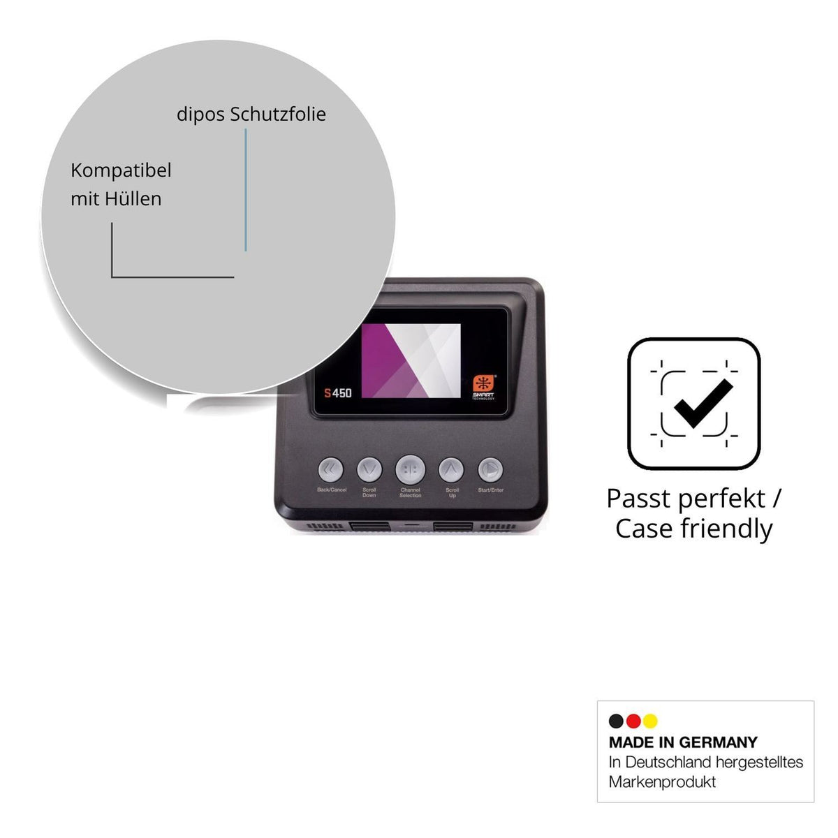 2x Schutzfolie klar für Spektrum Smart Charger S45 (6)