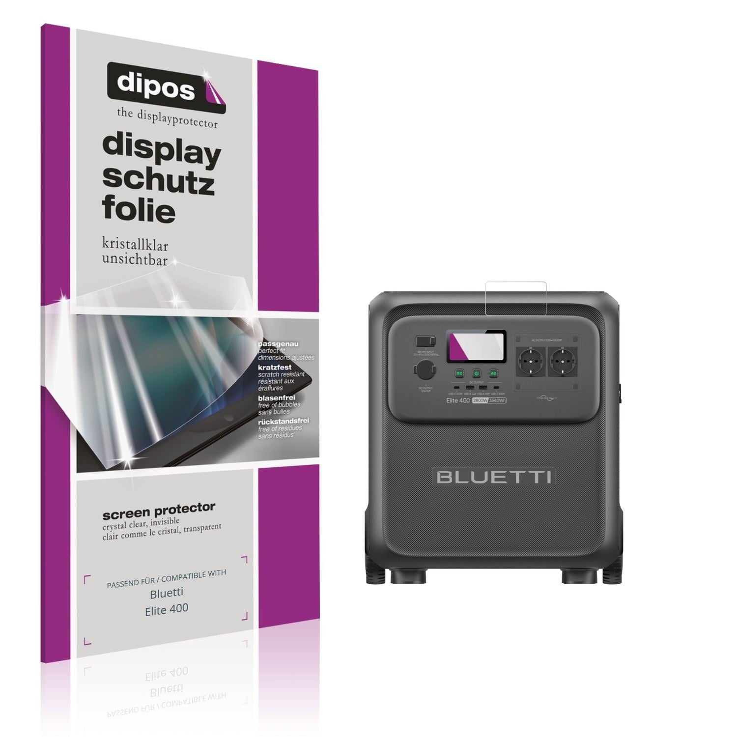 4x Schutzfolie klar für Bluetti Elite 400 Display- (1)