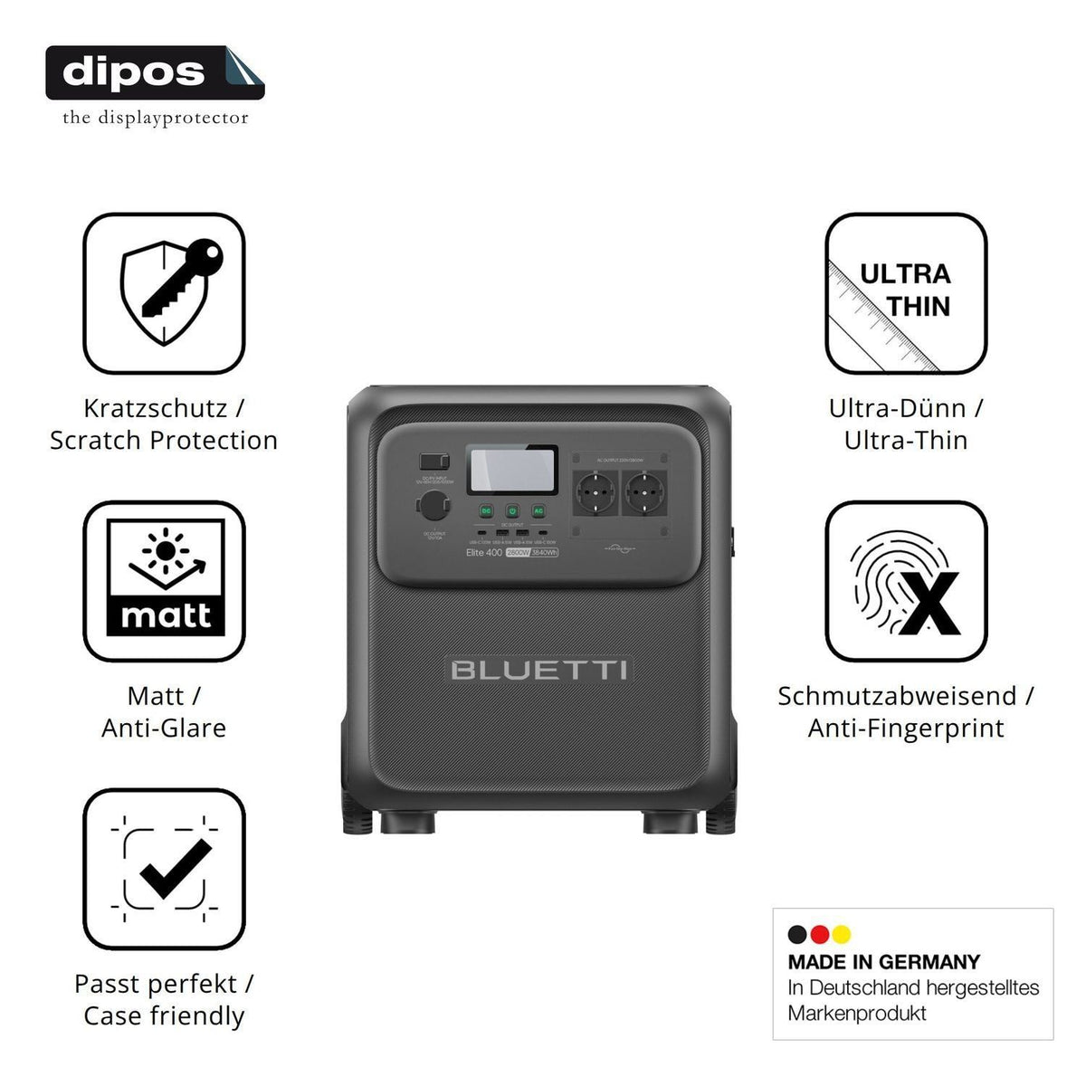 4x Schutzfolie matt für Bluetti Elite 400 Display- (7)