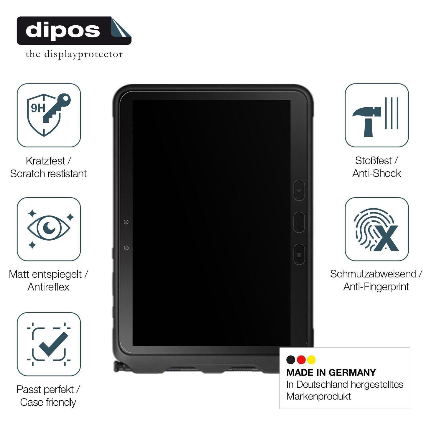 1x 9H Schutzfolie matt für Samsung Galaxy Tab Acti (7)
