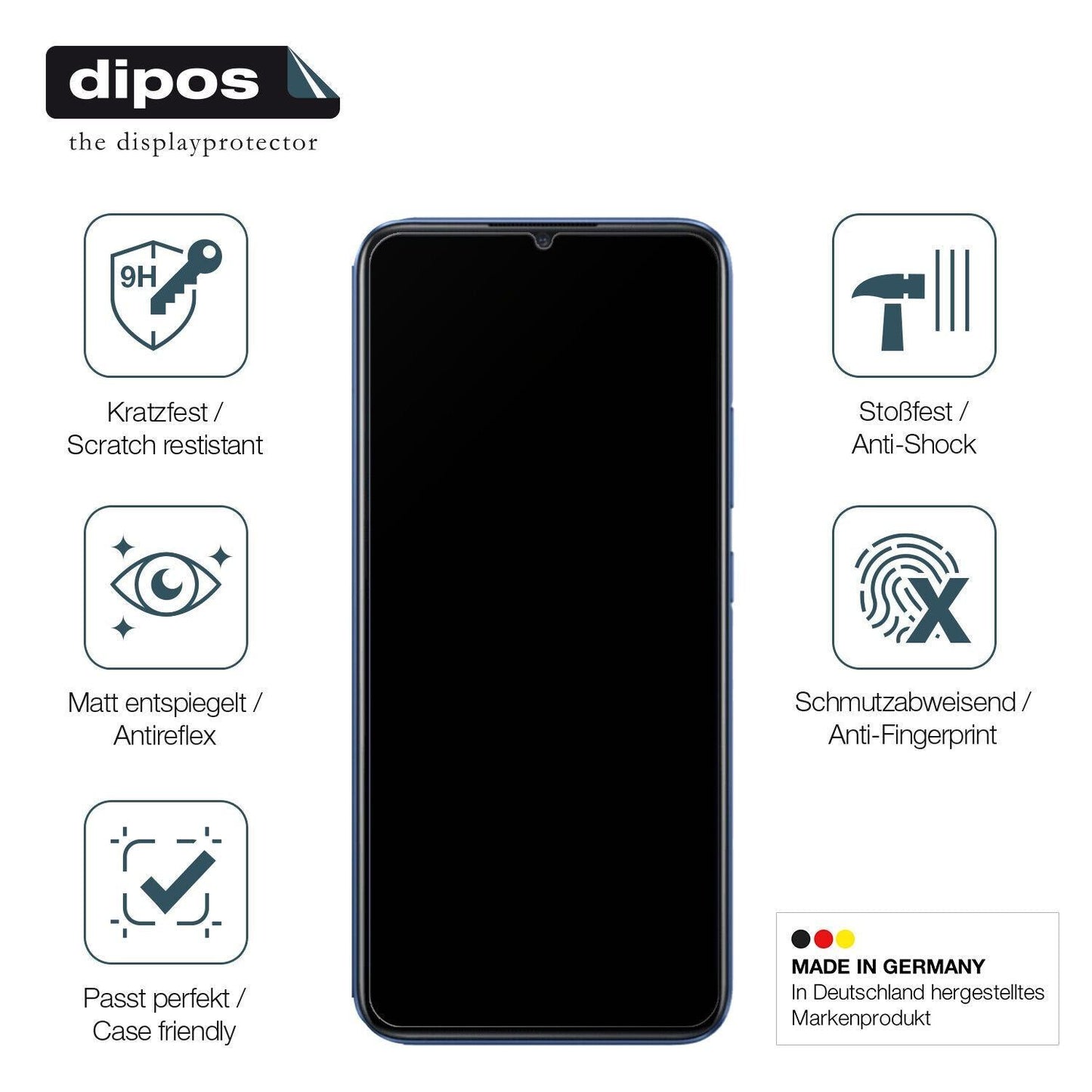 1x 9H Schutzfolie matt für Oppo Realme C3i Panzerf (7)
