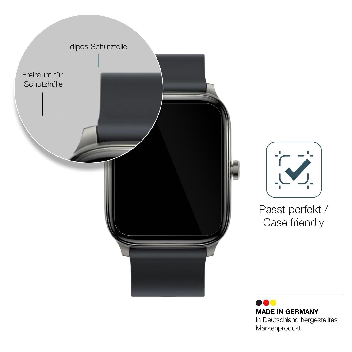 2x 9H Schutzfolie für Haylou GST Smartwatch Panzer (6)