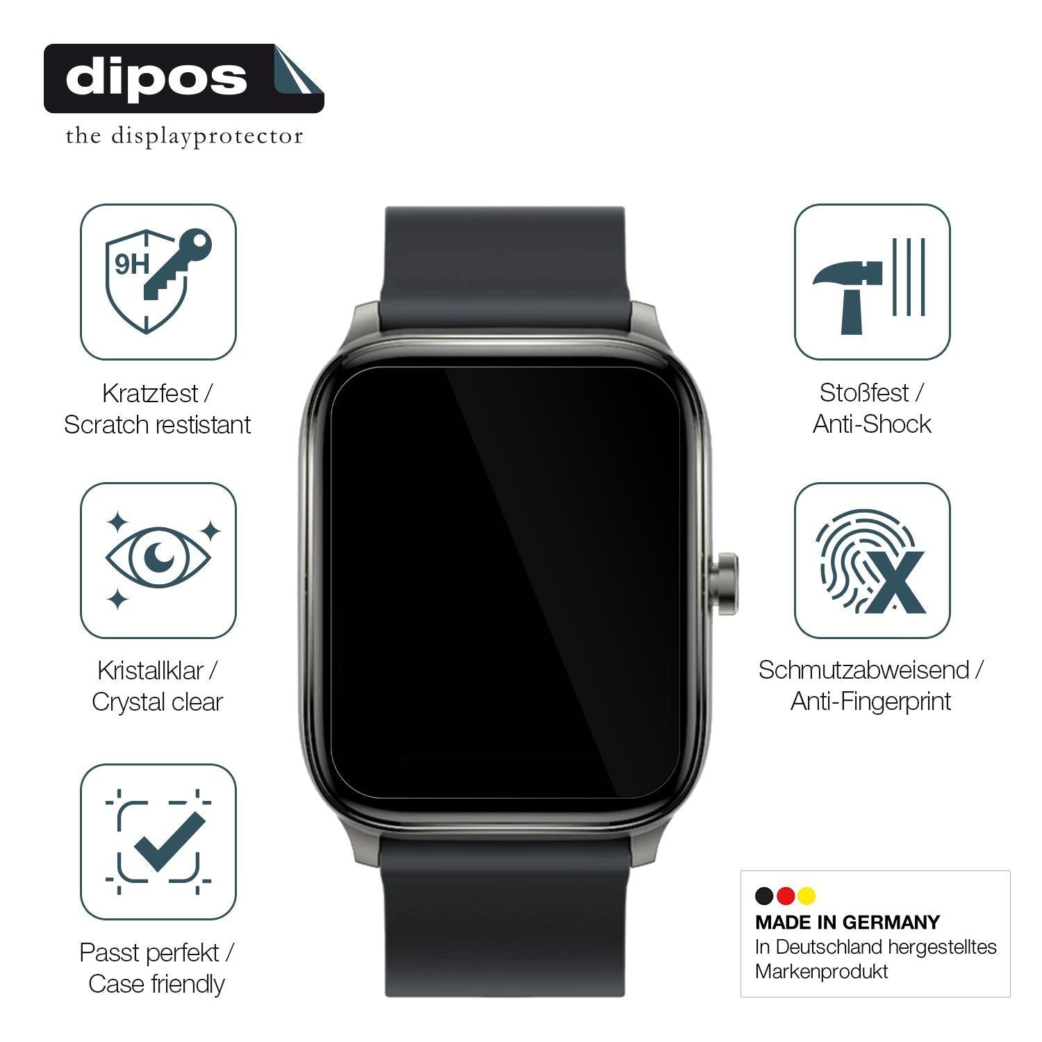 2x 9H Schutzfolie für Haylou GST Smartwatch Panzer (7)