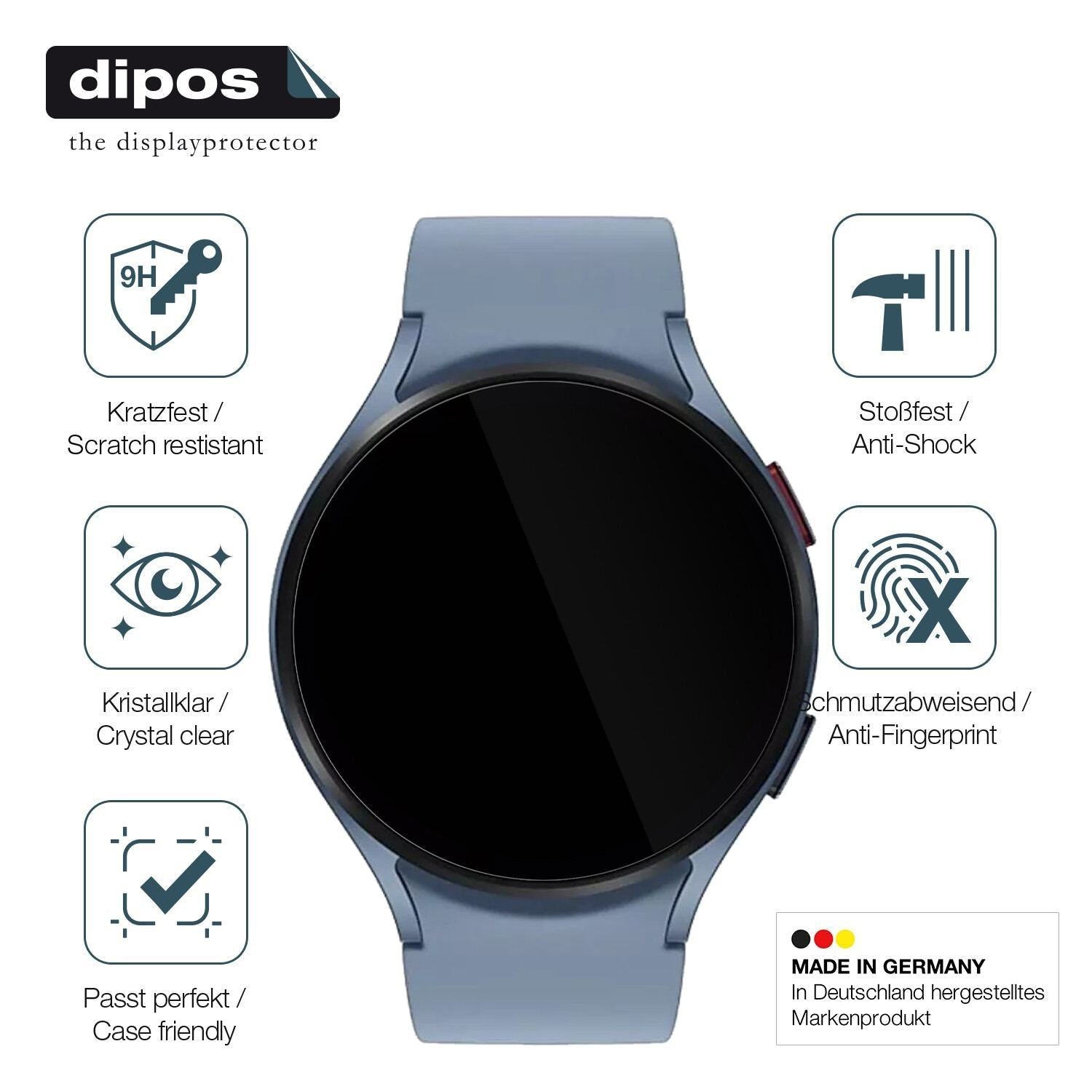 2x 9H Schutzfolie für Samsung Galaxy Watch 5 (44mm (7)