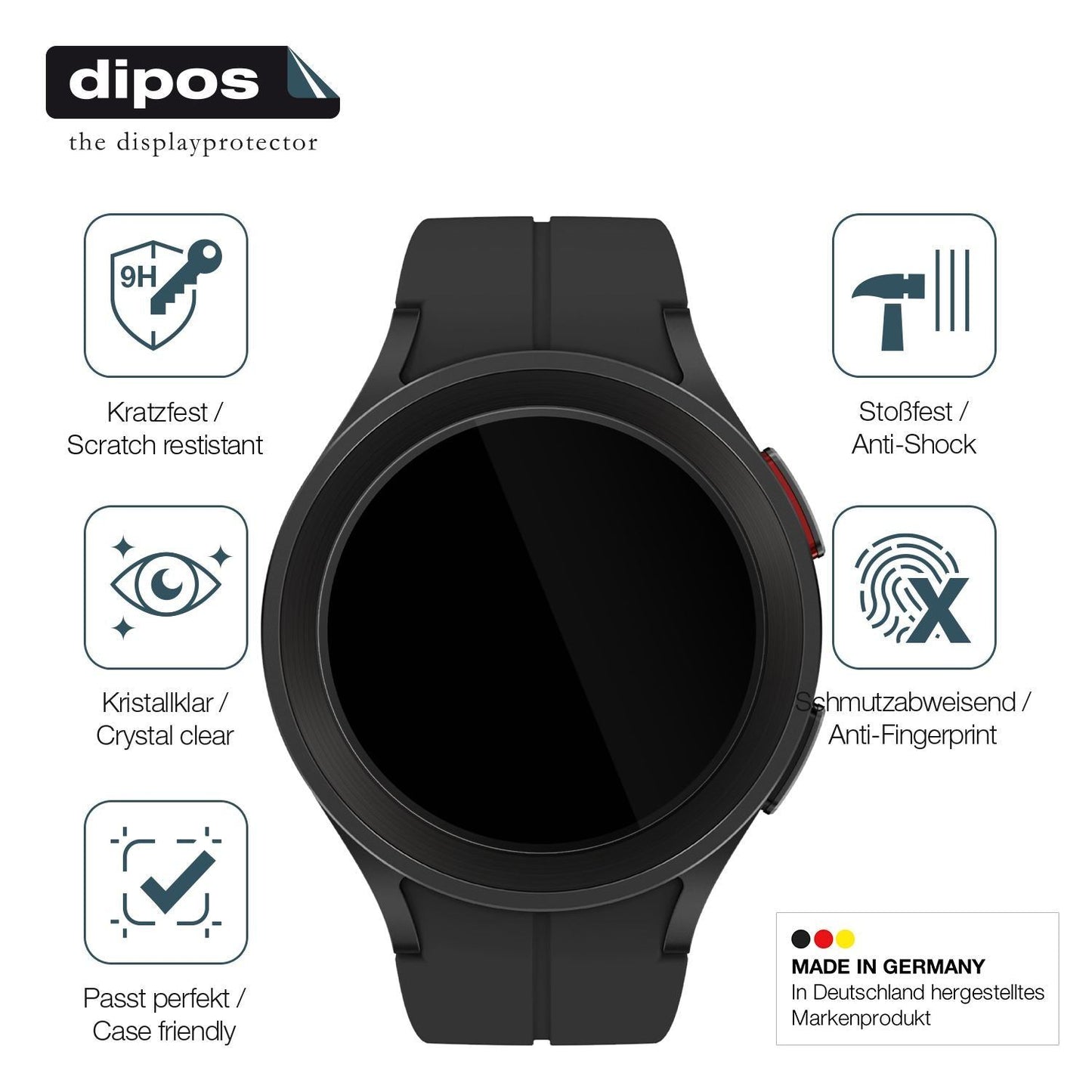 1x 9H Schutzfolie für Samsung Galaxy Watch 5 Pro L (7)