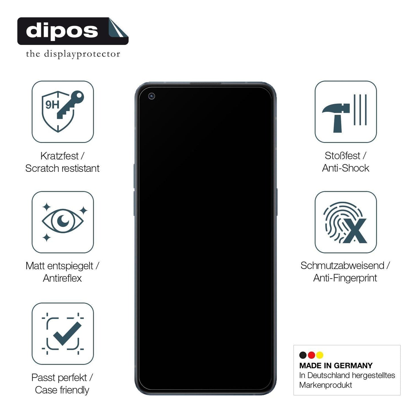 2x 9H Schutzfolie matt für OPPO Reno6 4G Panzerfol (7)