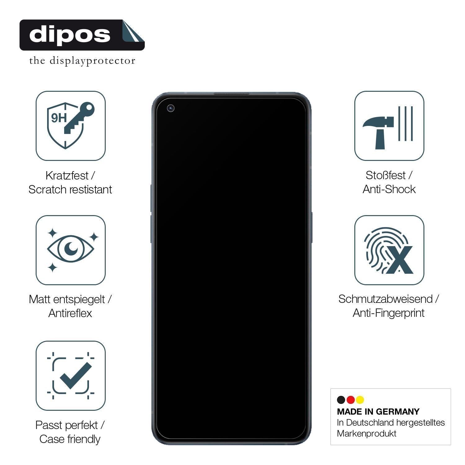2x 9H Schutzfolie matt für OPPO Reno6 4G Panzerfol (7)