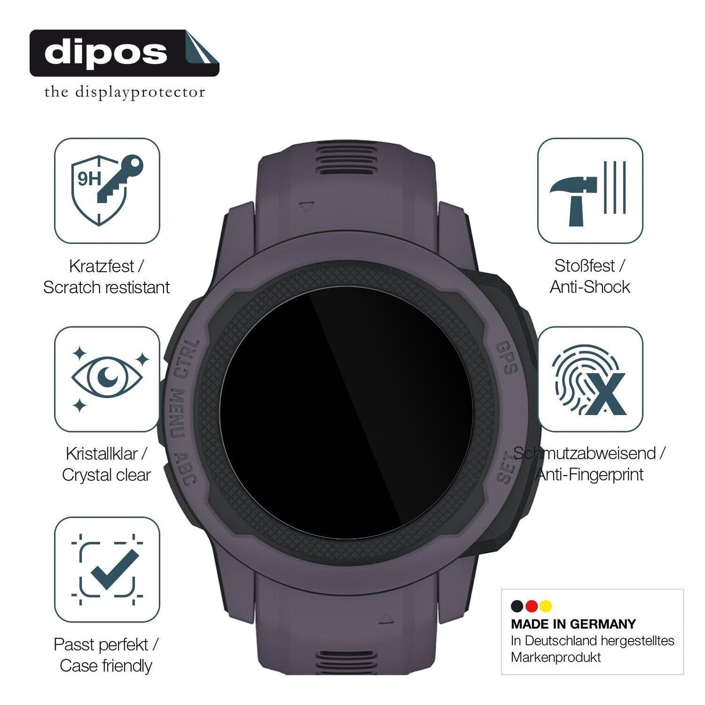 2x 9H Schutzfolie für Garmin Instinct 2S (40mm) Pa (7)