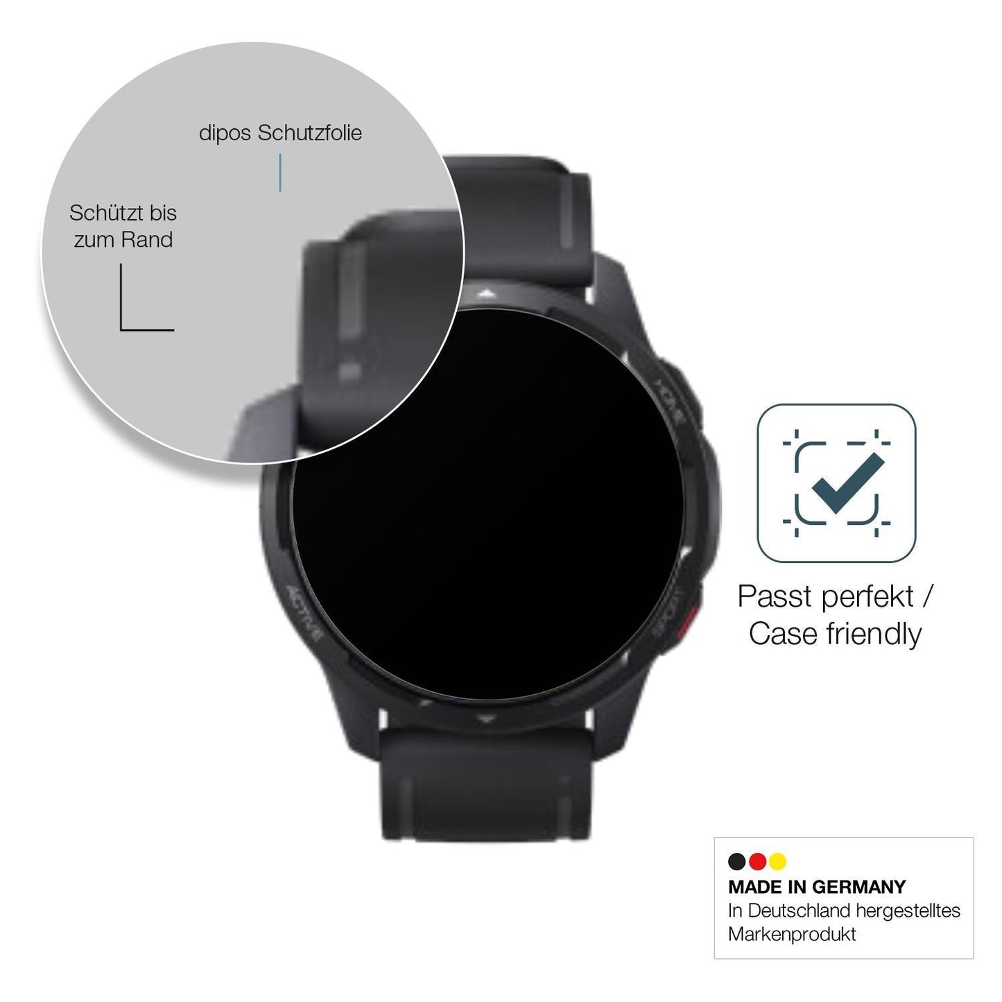1x 9H Schutzfolie matt für Xiaomi Watch S1 Active  (6)