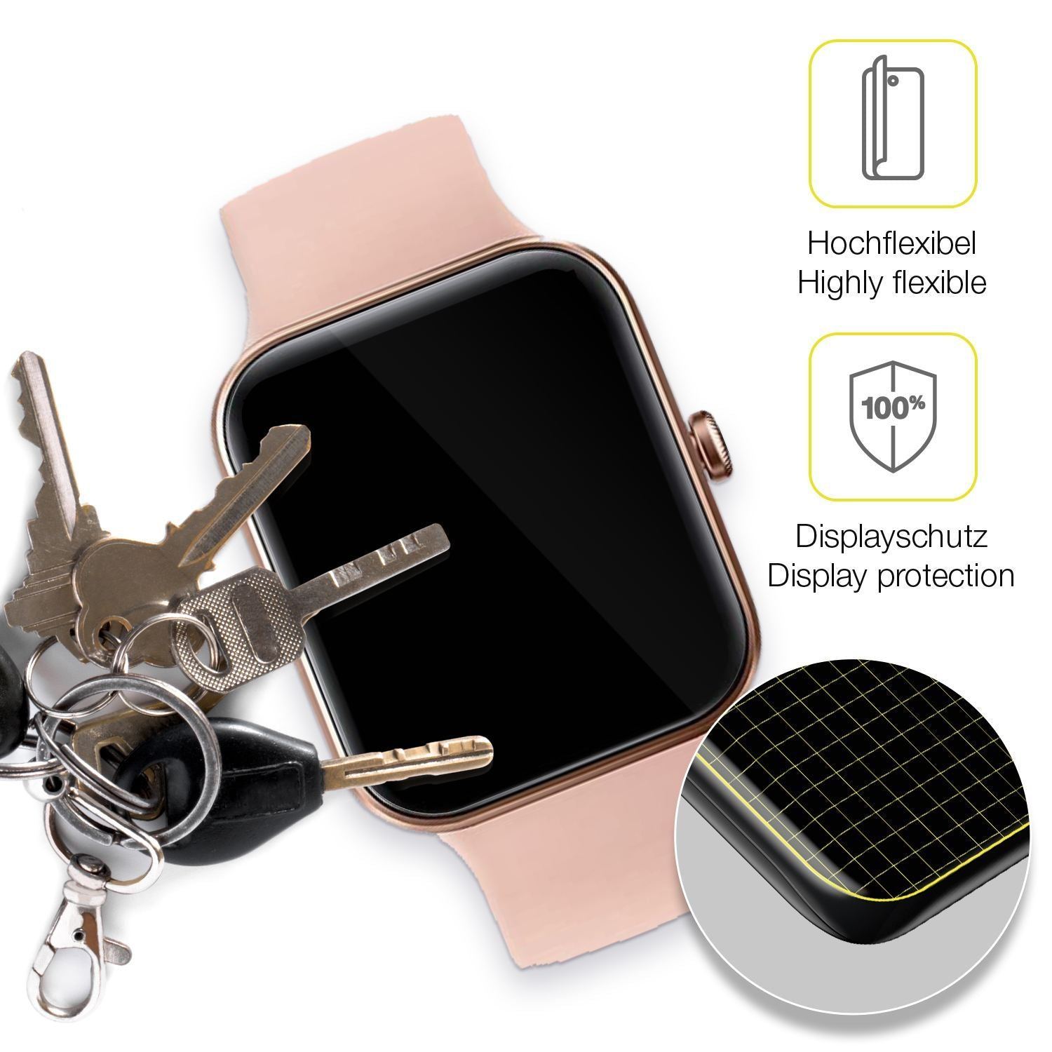 2x 3D Full Cover Schutzfolie für AooDen Smartwatch (3)