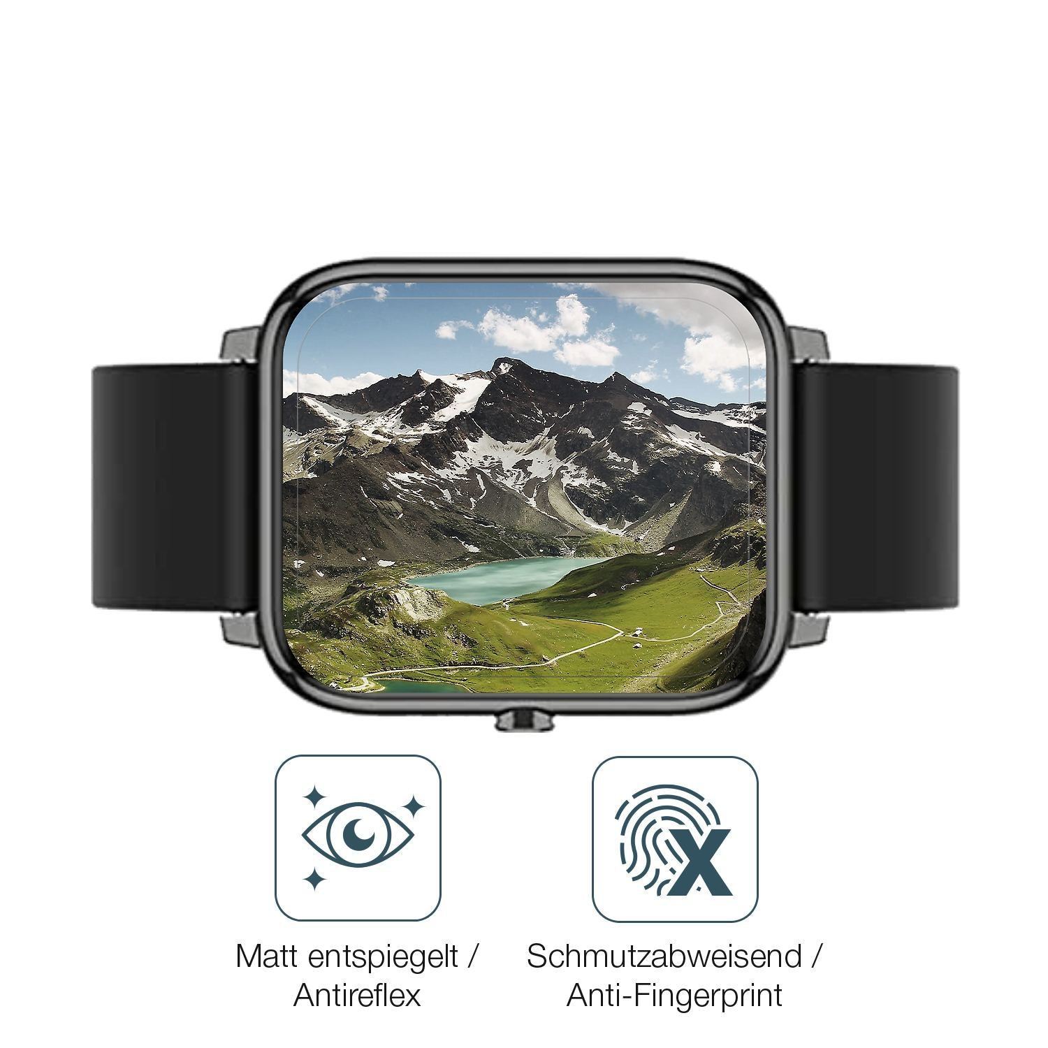 1x 9H Schutzfolie matt für Popglory Smartwatch Pan (5)
