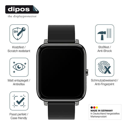 1x 9H Schutzfolie matt für Popglory Smartwatch Pan (7)