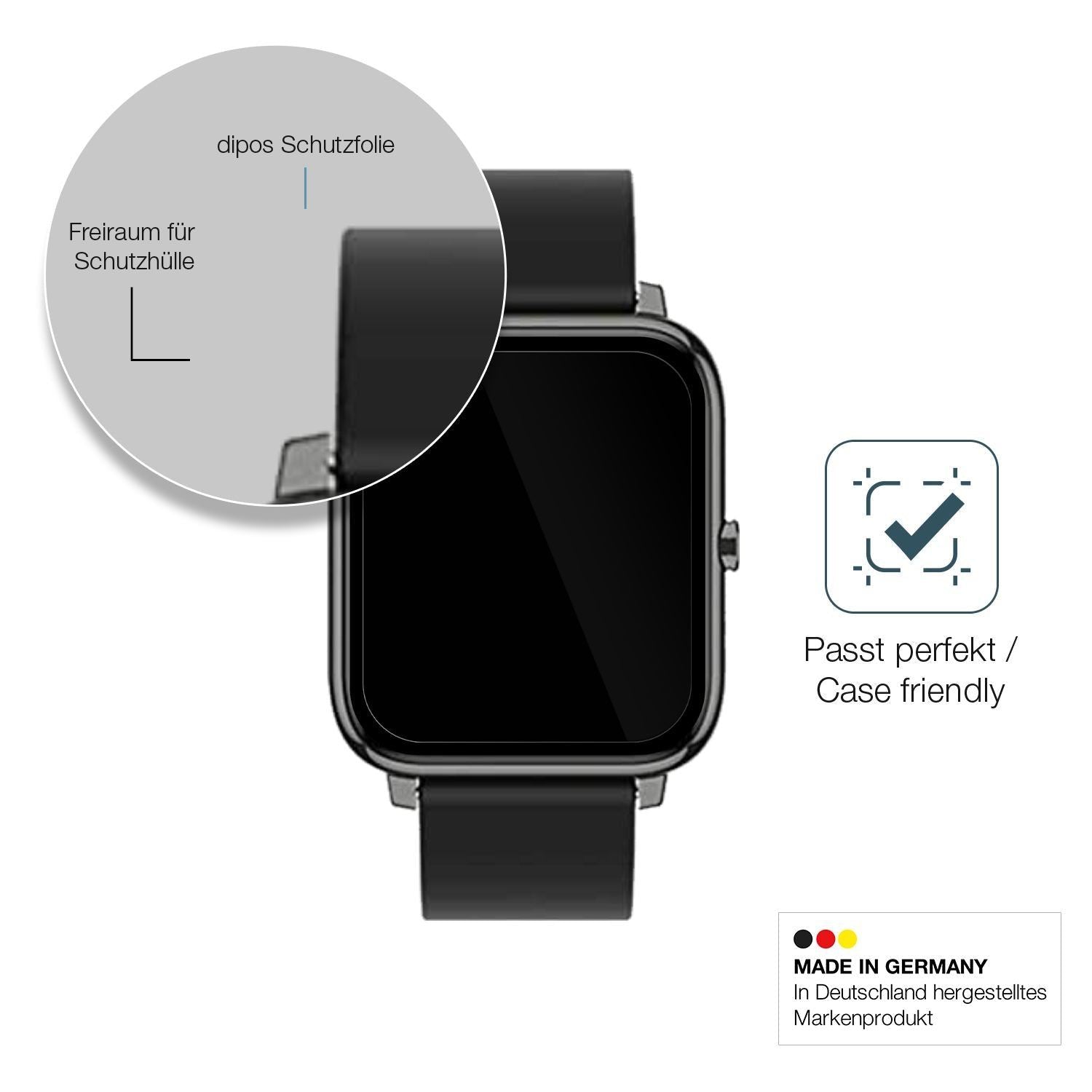 1x 9H Schutzfolie für Popglory Smartwatch Panzerfo (6)