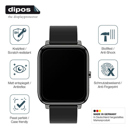 2x 9H Schutzfolie matt für Popglory Smartwatch Pan (7)