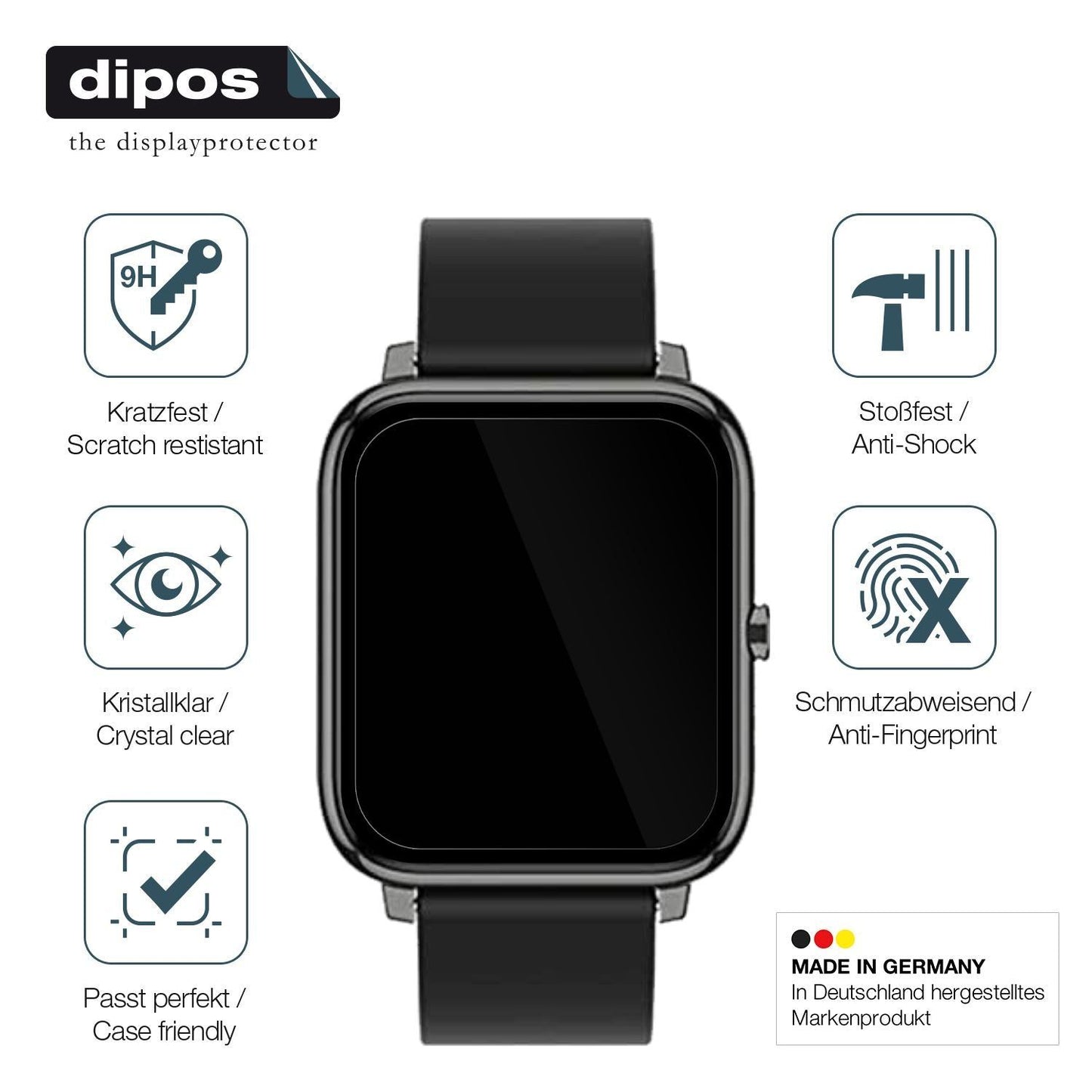 2x 9H Schutzfolie für Popglory Smartwatch Panzerfo (7)