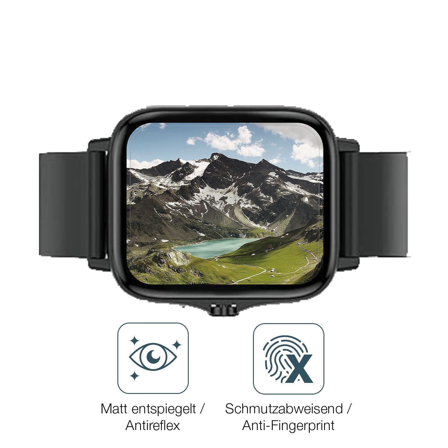 1x 9H Schutzfolie matt für Kaseemi 1,7 Zoll Smartw (5)