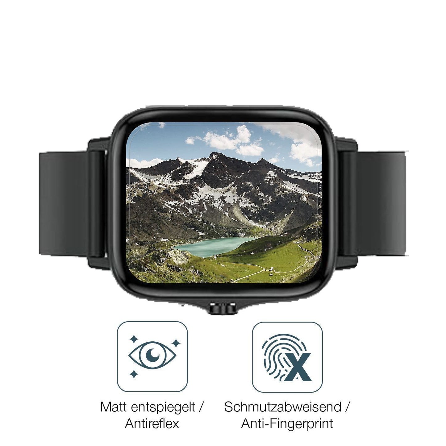 2x 9H Schutzfolie matt für Kaseemi 1,7 Zoll Smartw (5)