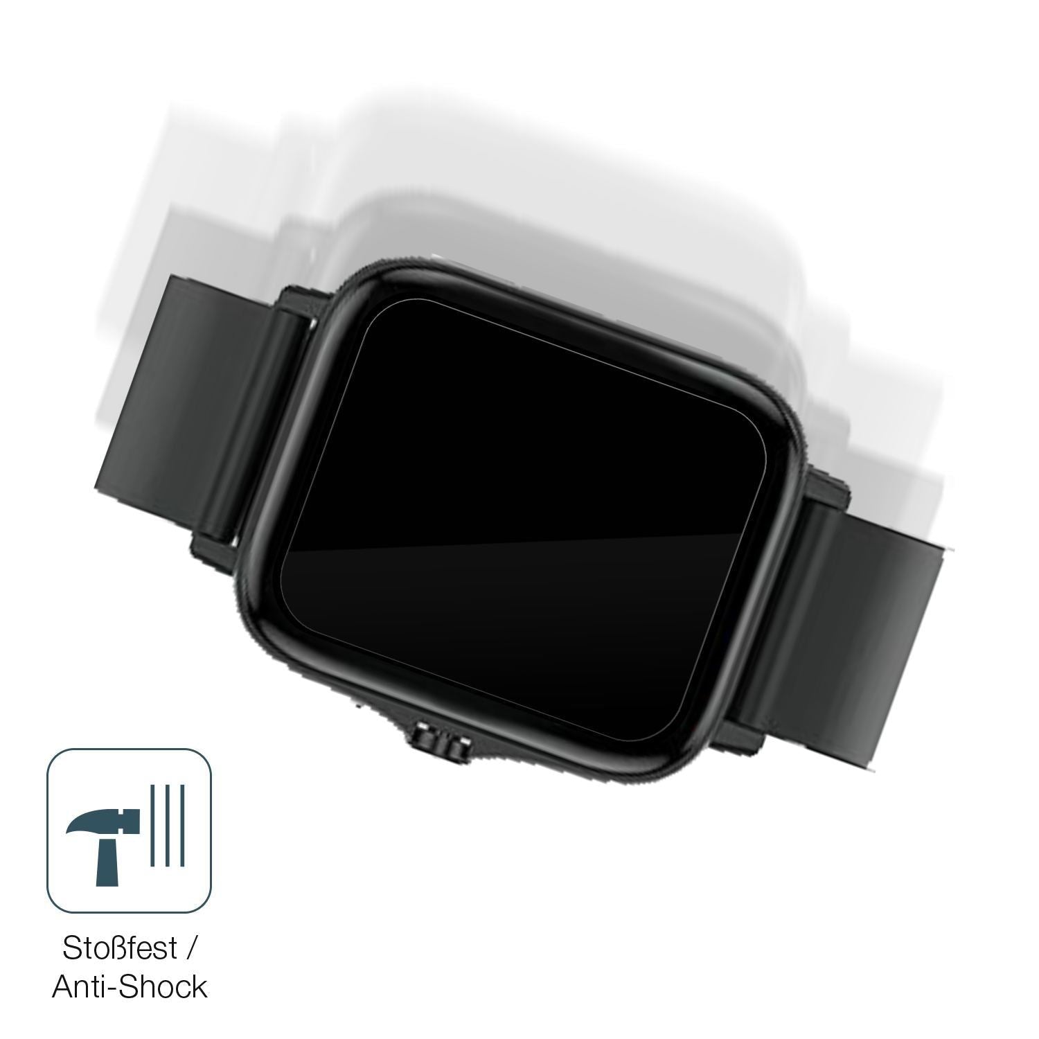 2x 9H Schutzfolie für Kaseemi 1,7 Zoll Smartwatch  (4)