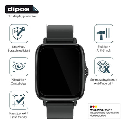 2x 9H Schutzfolie für Kaseemi 1,7 Zoll Smartwatch  (7)