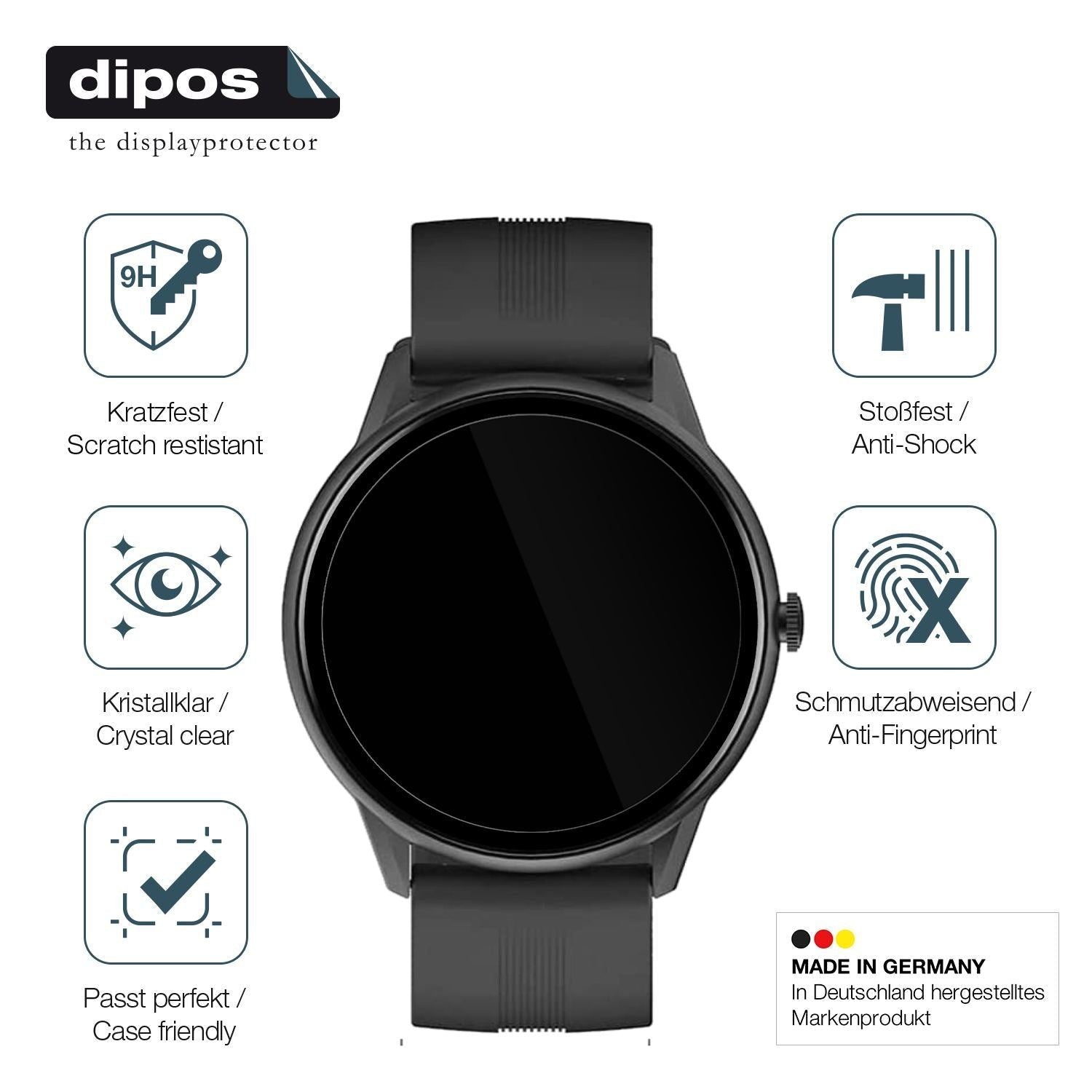 1x 9H Schutzfolie für Lytimes 1,3 Zoll Smartwatch  (7)