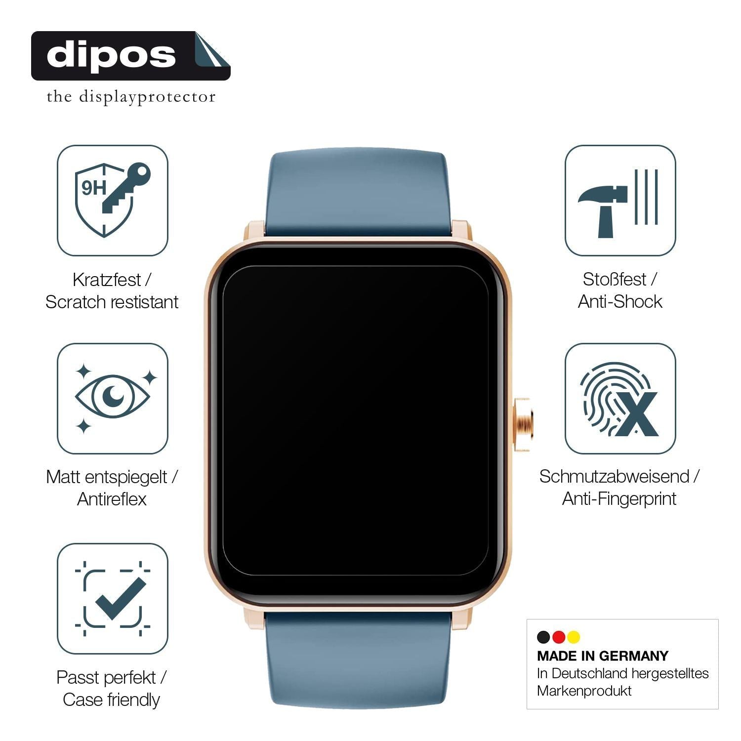 1x 9H Schutzfolie matt für Huakua G50 Smartwatch P (7)