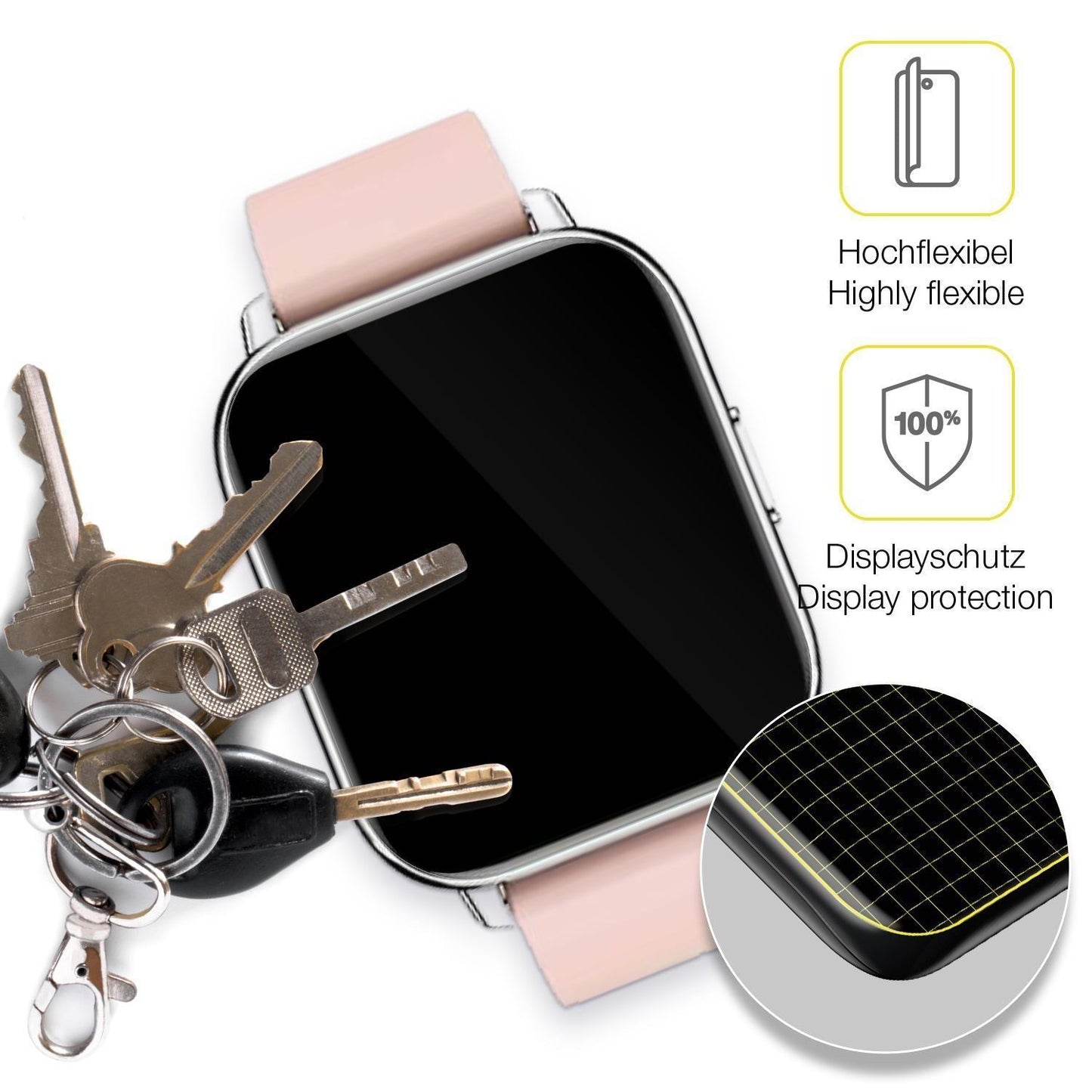 2x 3D Full Cover Schutzfolie für Togala Smartwatch (3)