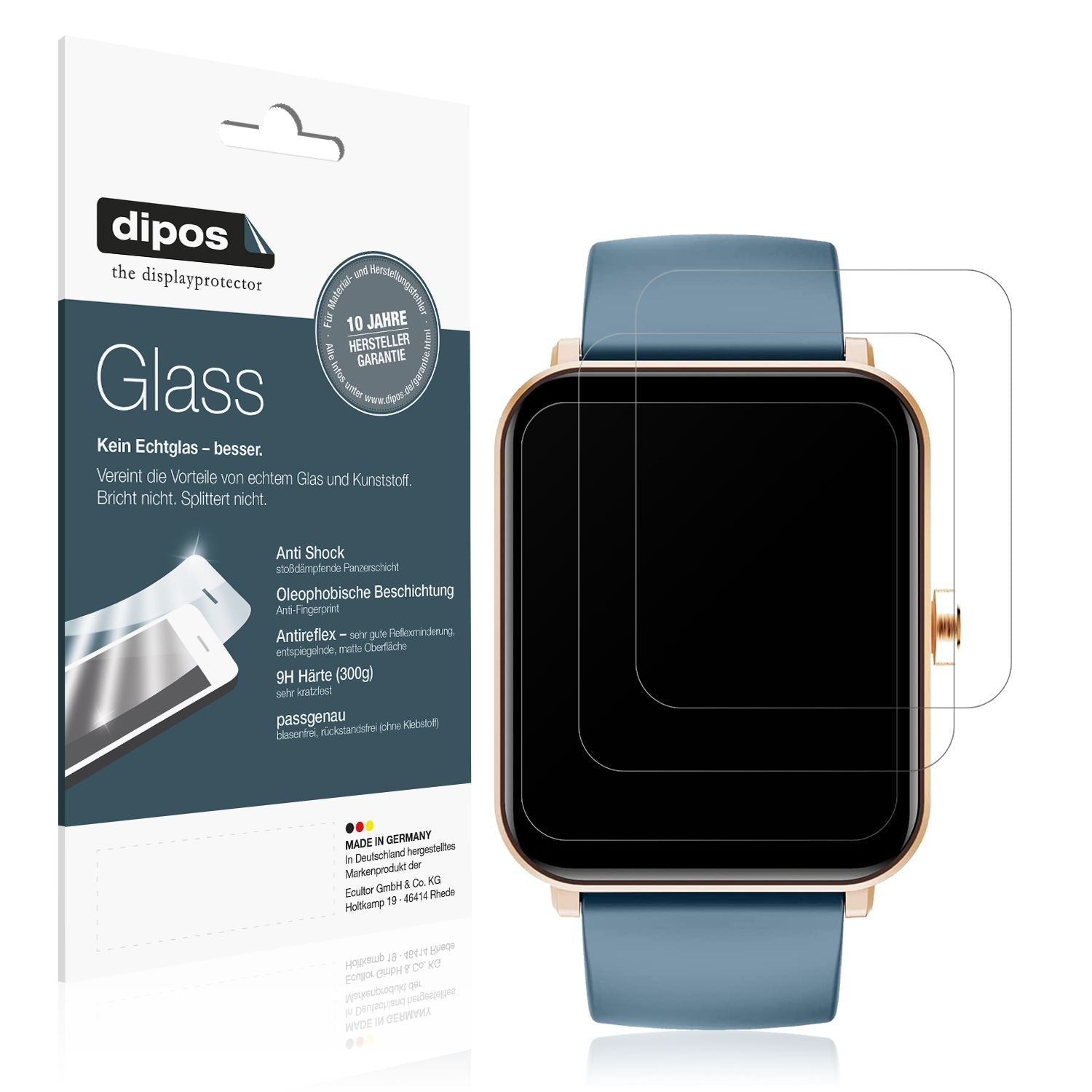 2x 9H Schutzfolie matt für Huakua G50 Smartwatch P (1)