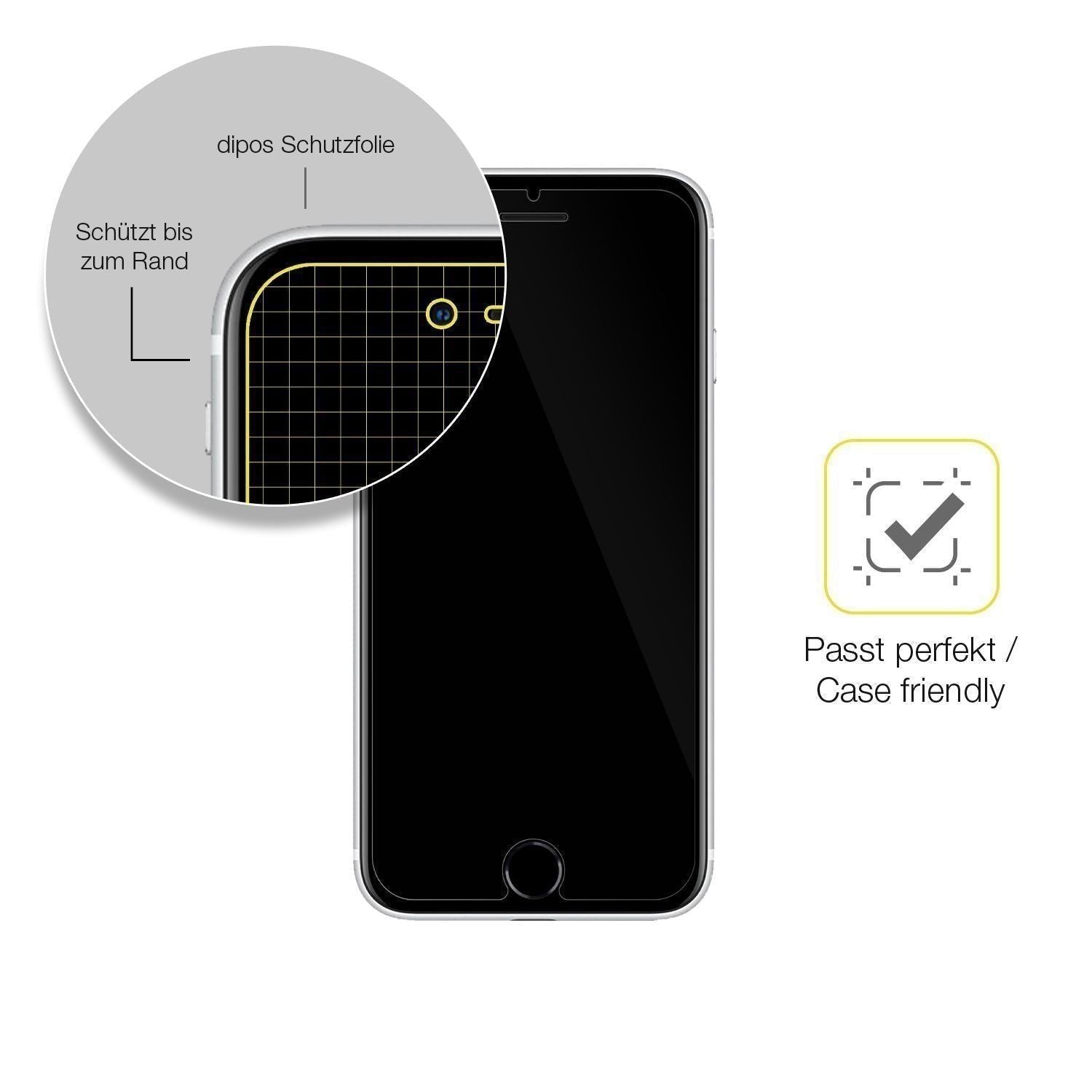 3x 3D Full Cover Schutzfolie für Apple iPhone SE ( (6)